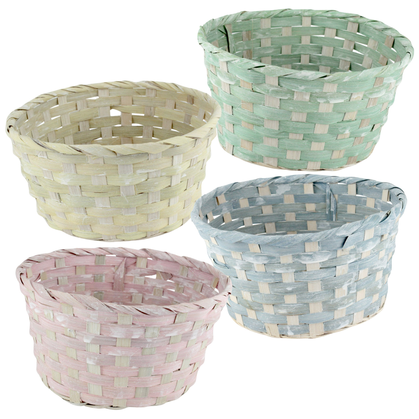 Pastel Bamboo Woven Easter Gift Basket (One Only) 