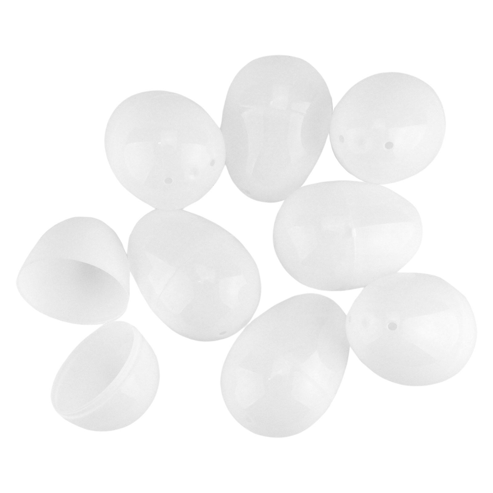 White Fillable Plastic Easter Eggs 5.8cm (Pack of 8)
