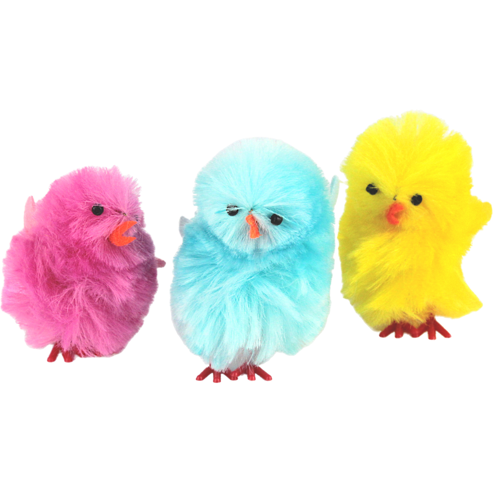 Colourful Fluffy Easter Chicks 6cm (Pack of 3)