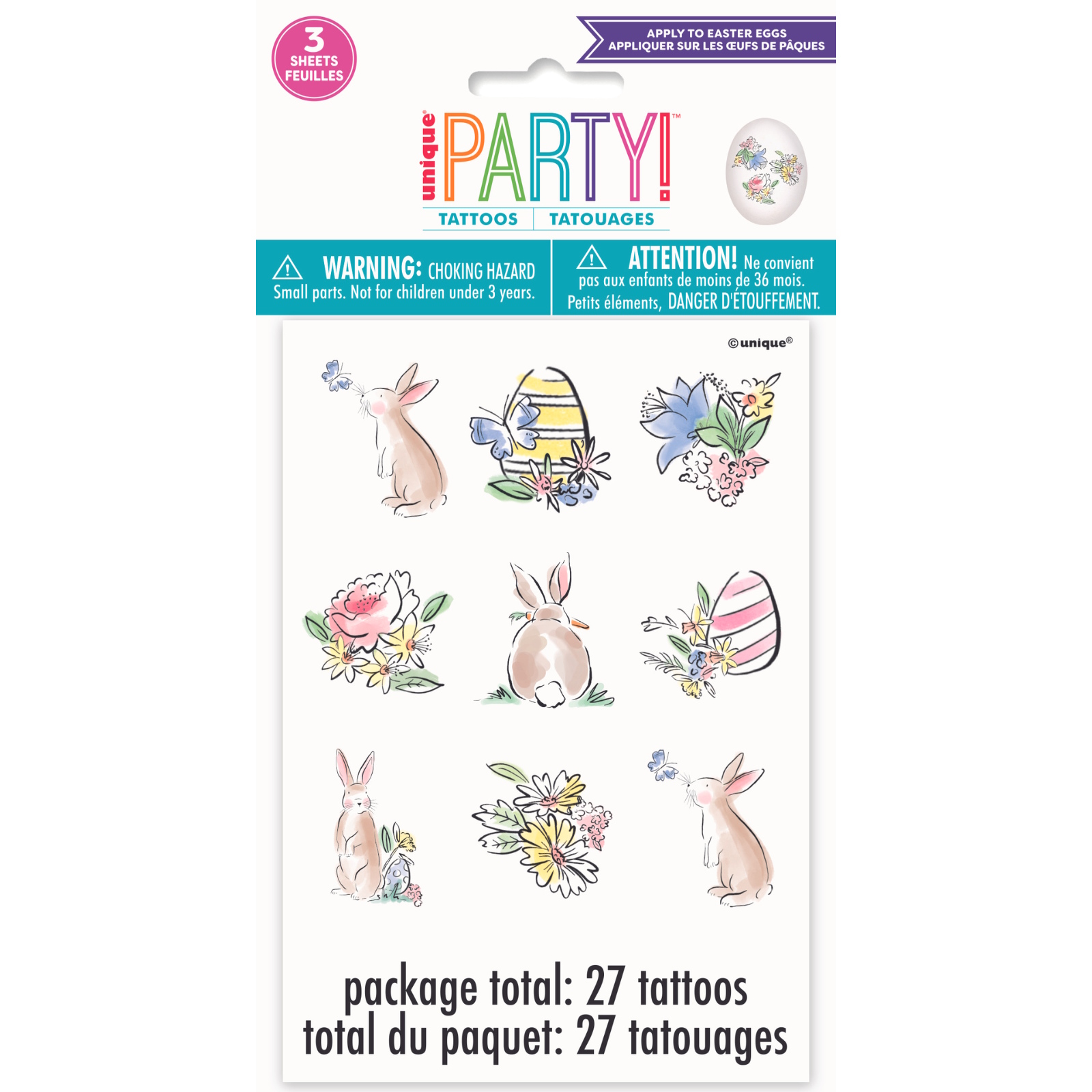 Dainty Easter Tattoos (Pack of 27)