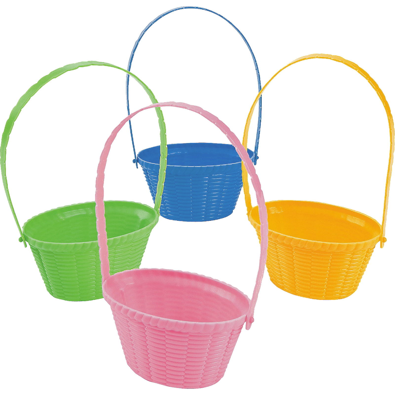 Mini Plastic Easter Baskets with Handle (Pack of 12)