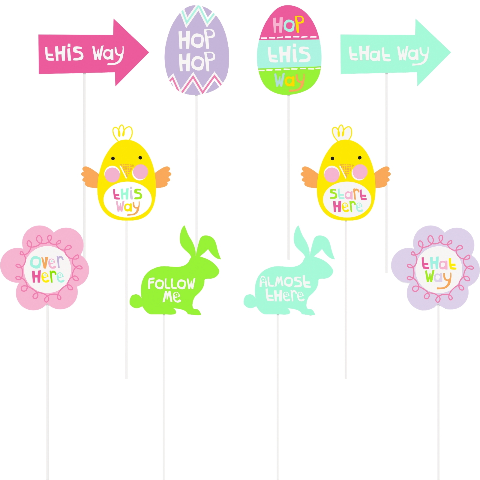 Easter Egg Hunt Clue Yard Signs (Pack of 10)