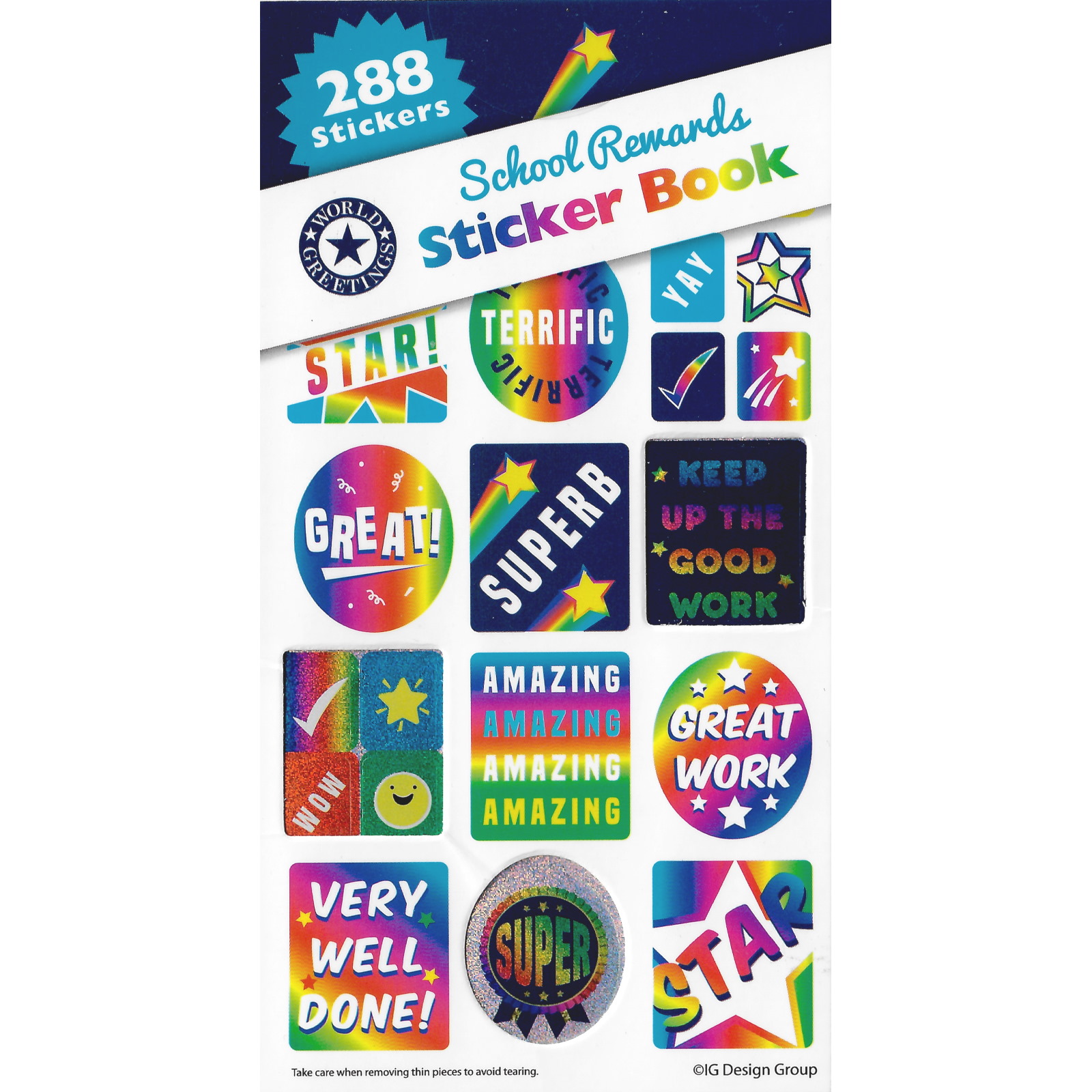Rainbow School Rewards Sticker Book (12 Sheets) 