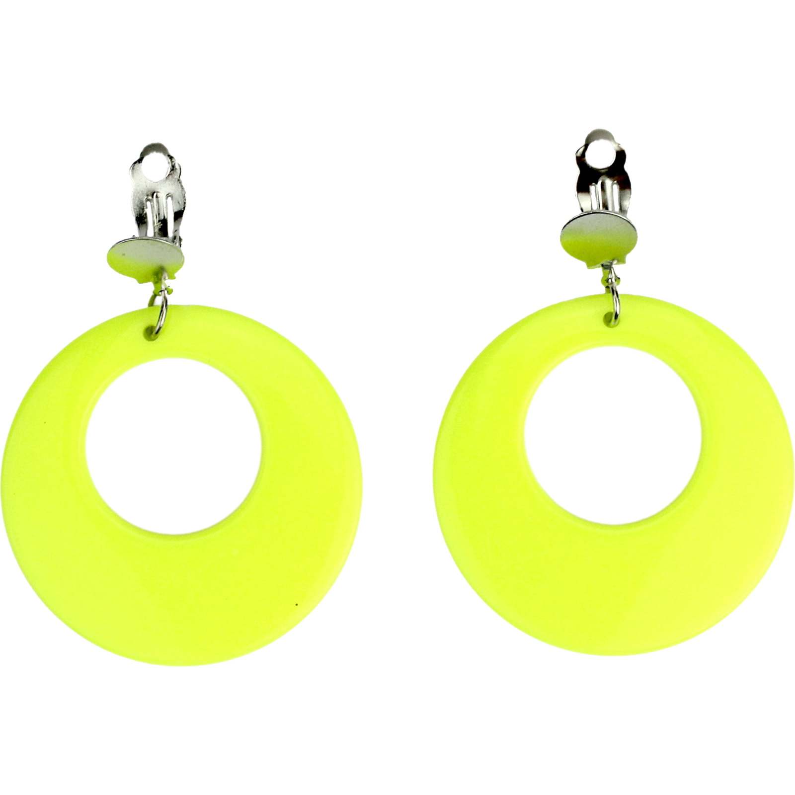 80's Neon Yellow Clip-on Earrings