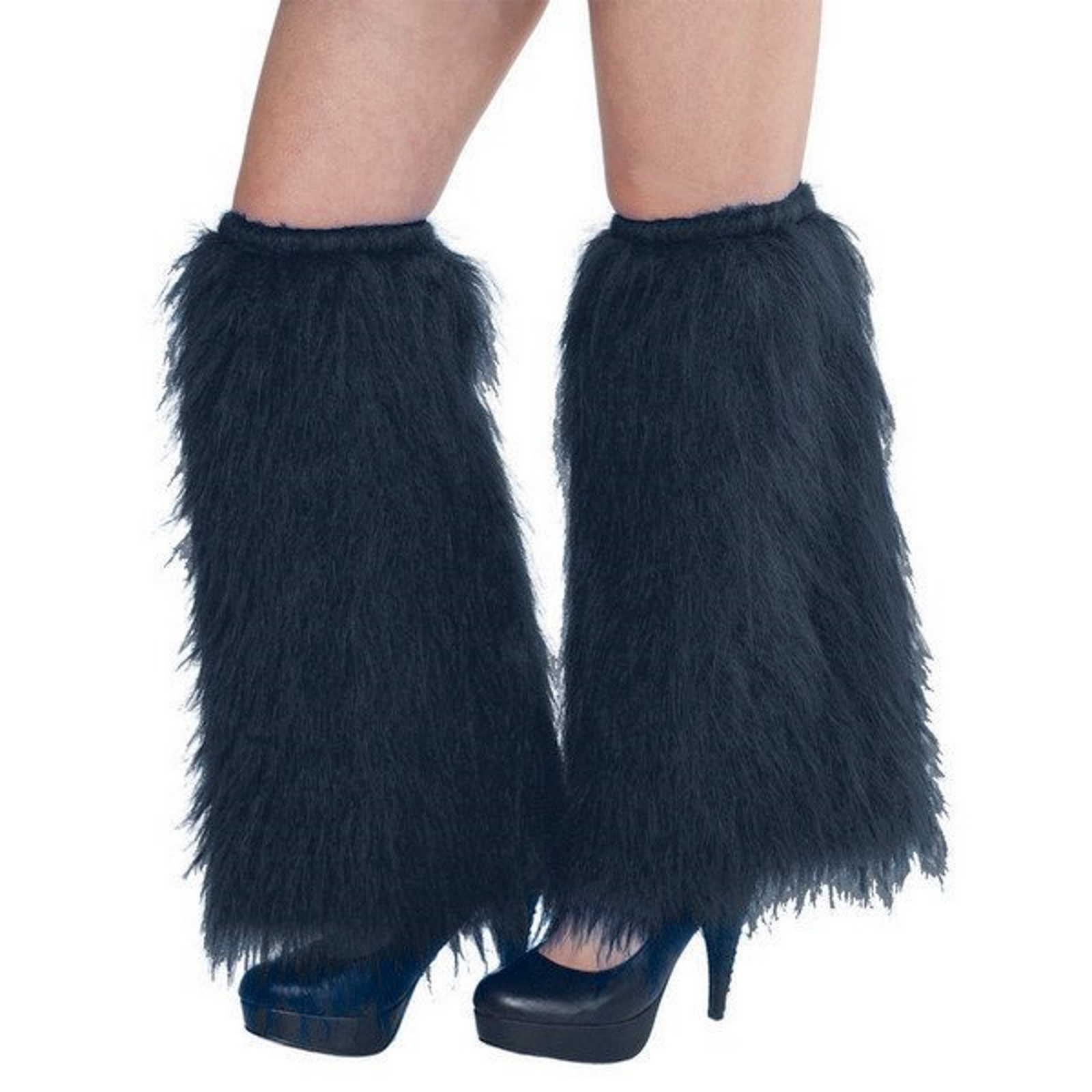 Black Furry Leg Warmers