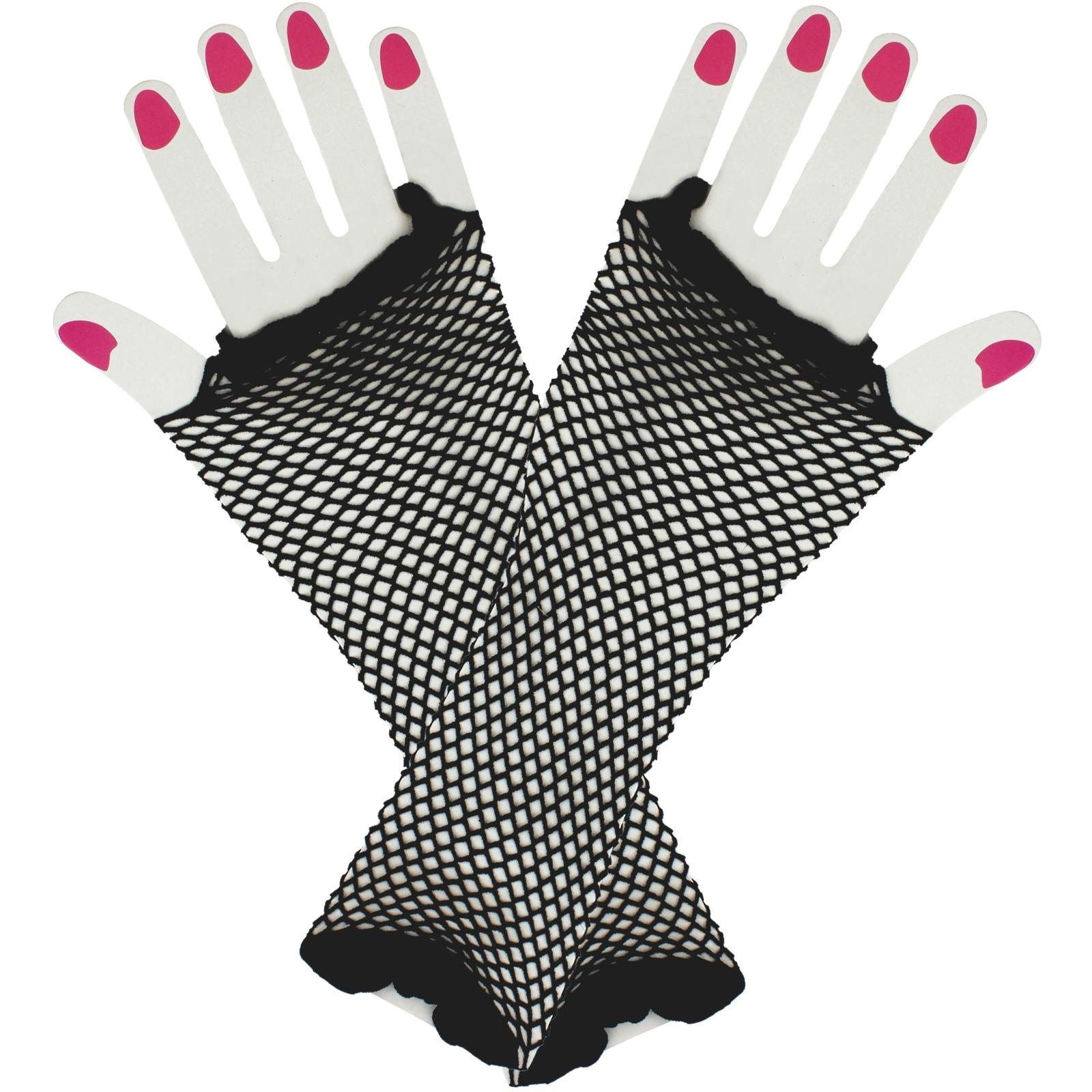 Black Fingerless Fishnet Gloves