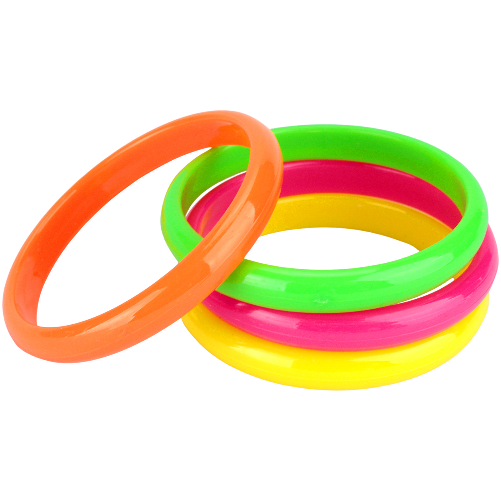 80's Neon Coloured Bangles (Pack of 4)