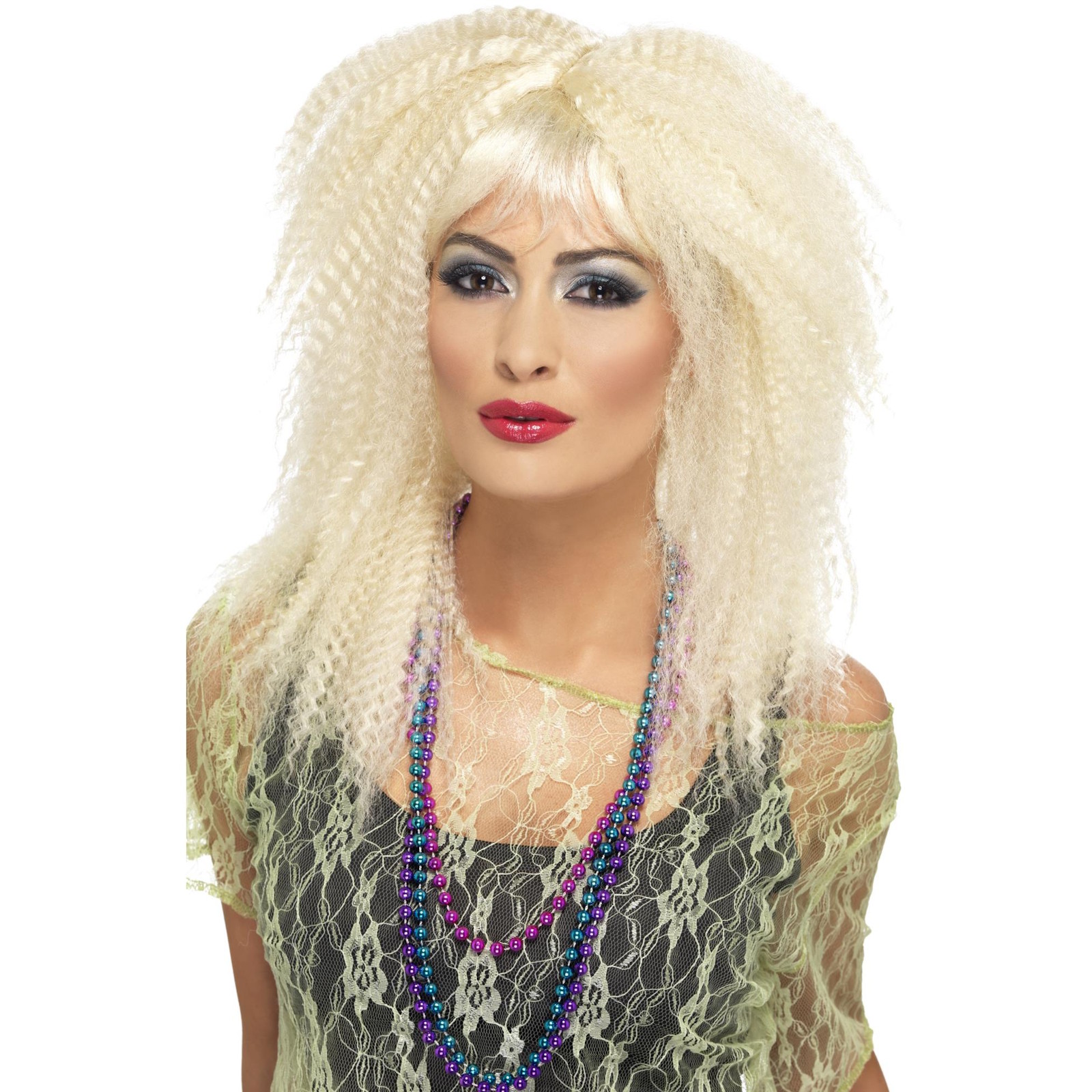 Women's Blonde 80's Trademark Crimp Wig