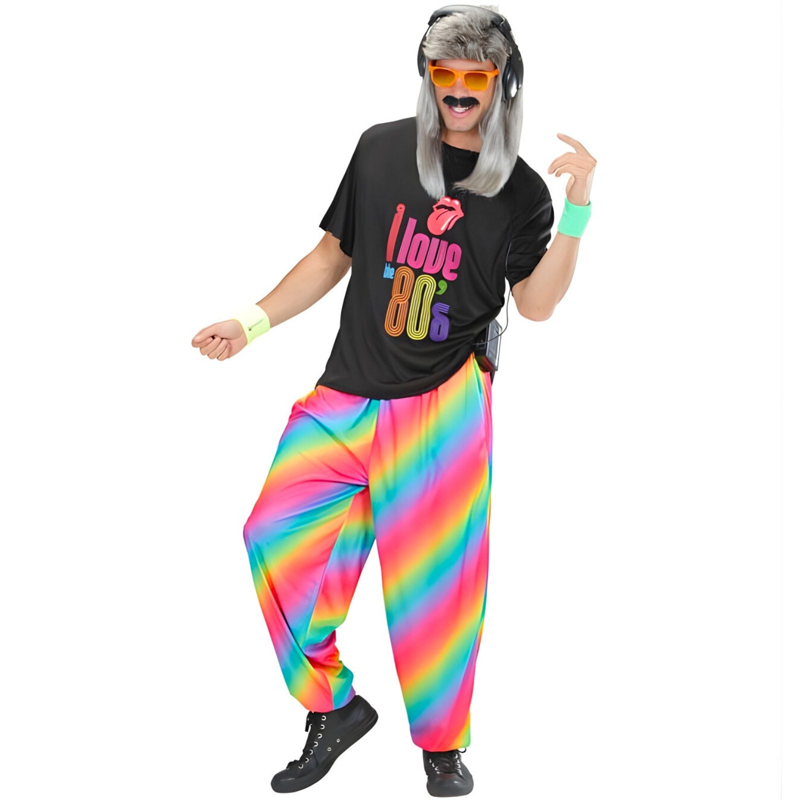 80s Rainbow Baggy Pants Men's Costume 