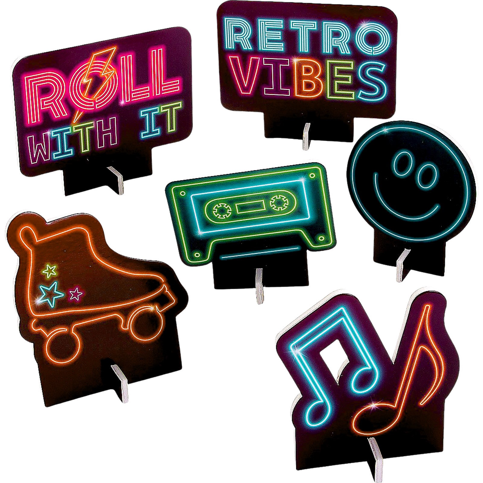 Disco Vibes Foam Centrepieces (Pack of 6)