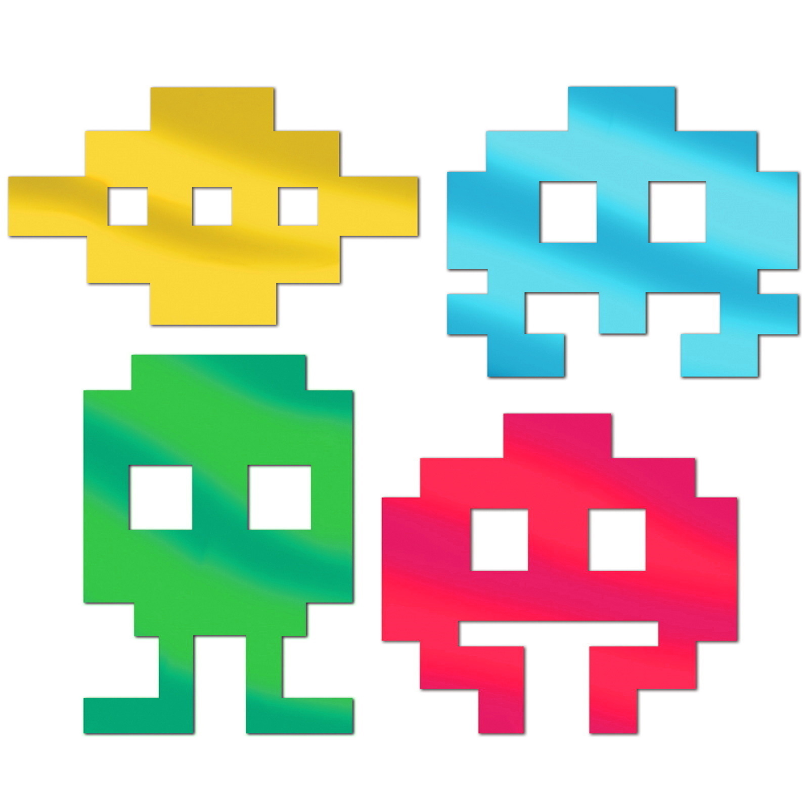 80's Metallic Gaming Icon Cutouts (Pack of 4)