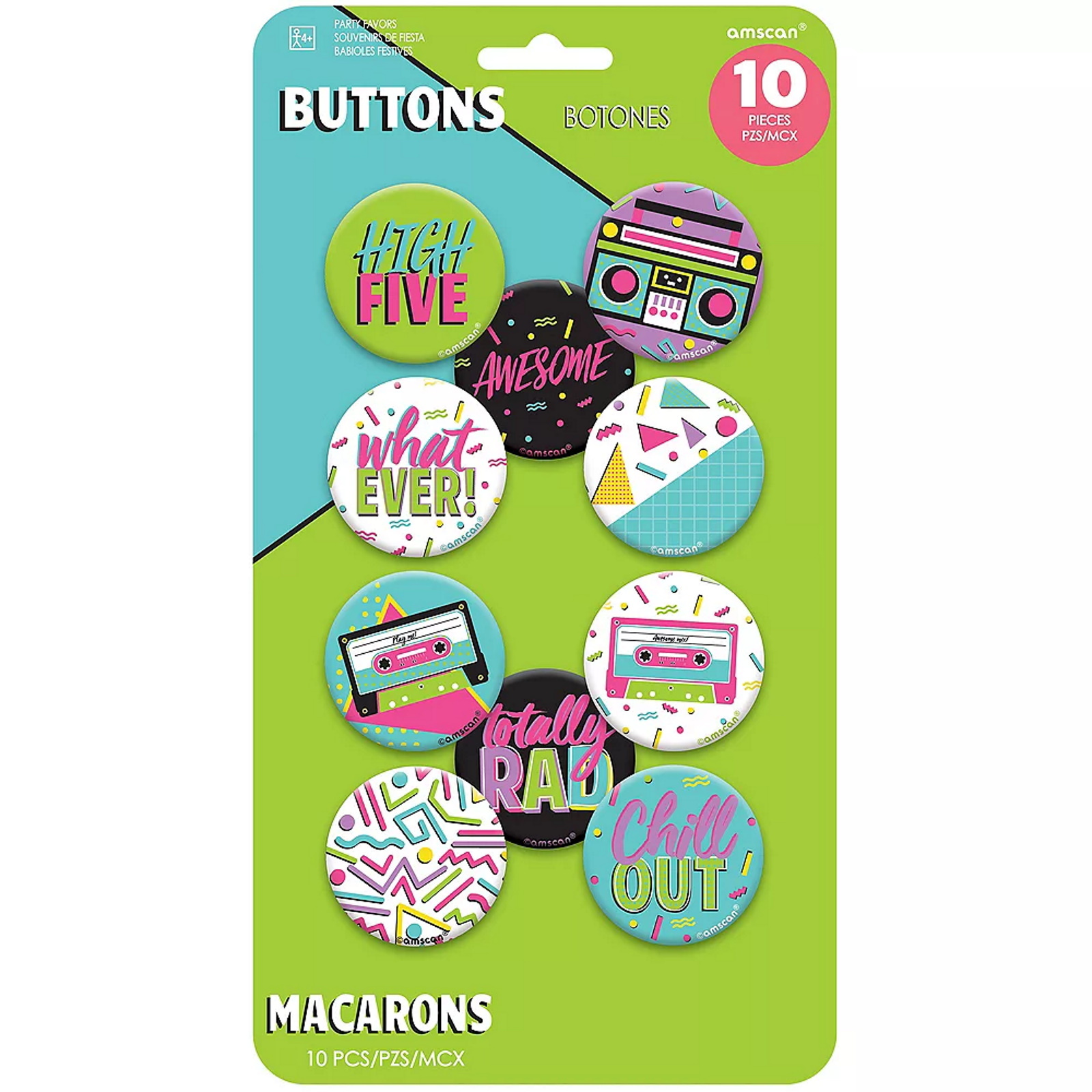 Awesome 80's Metal Badges (Pack of 10)