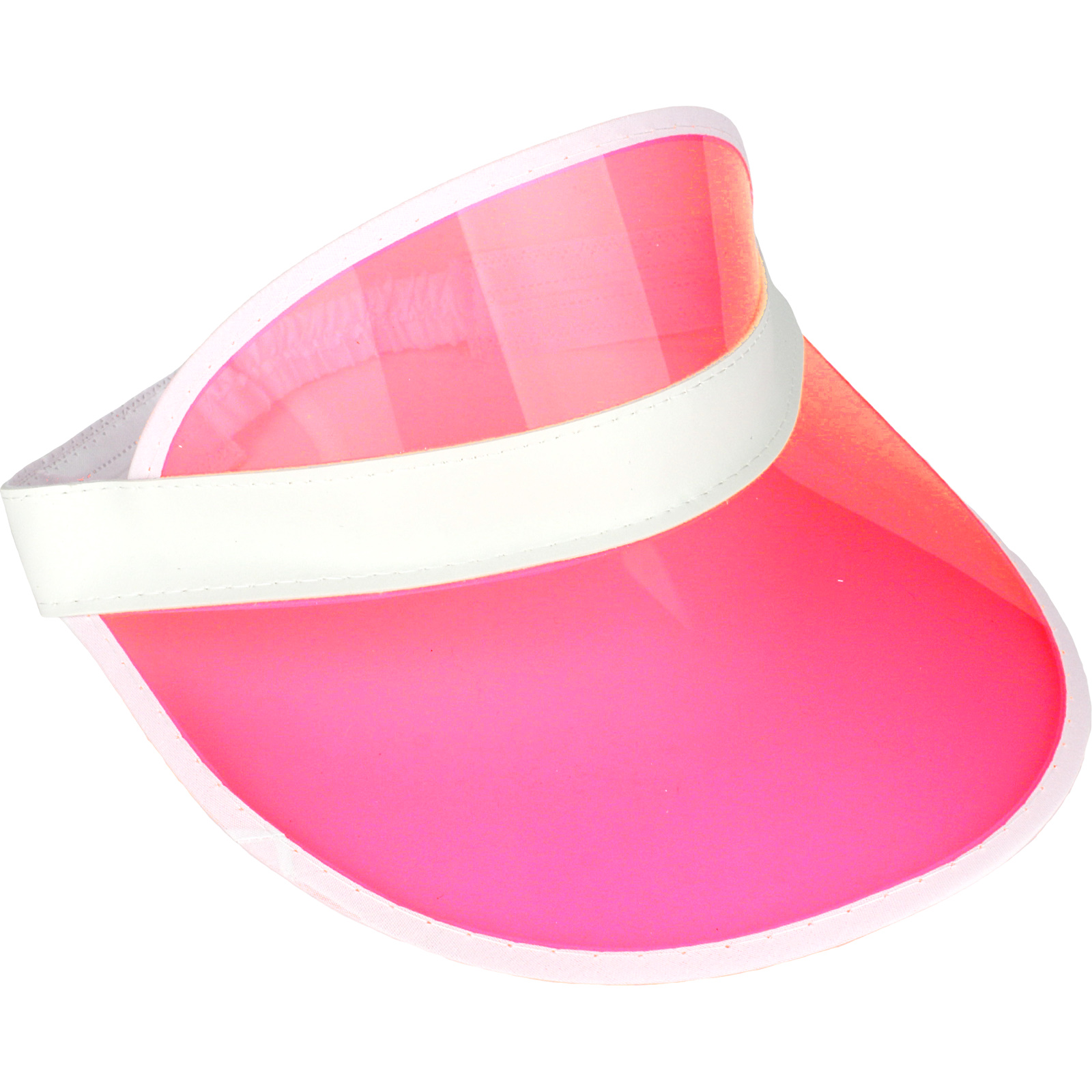 80's Plastic Pink And White Rim Visor