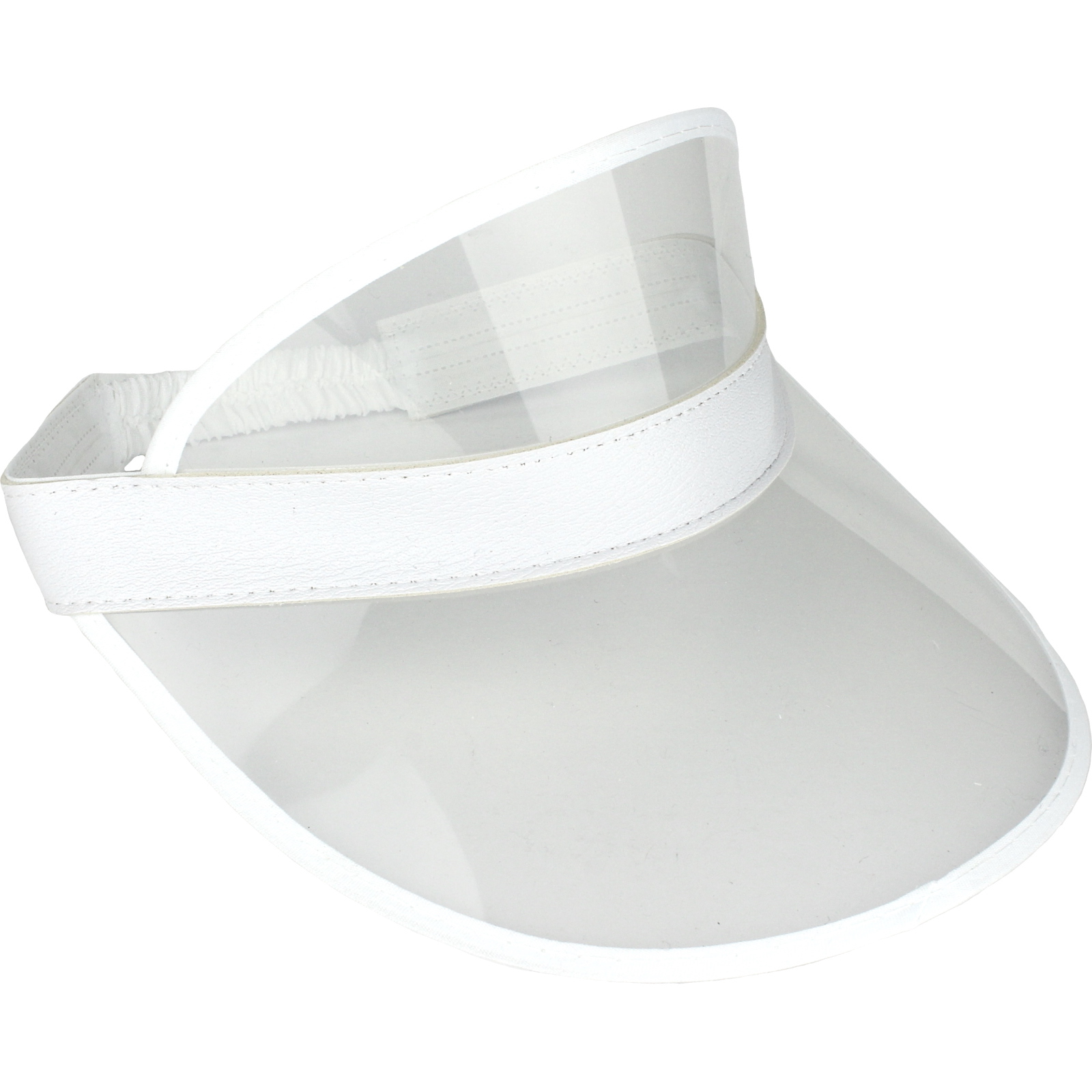 80's Plastic Clear And White Rim Visor