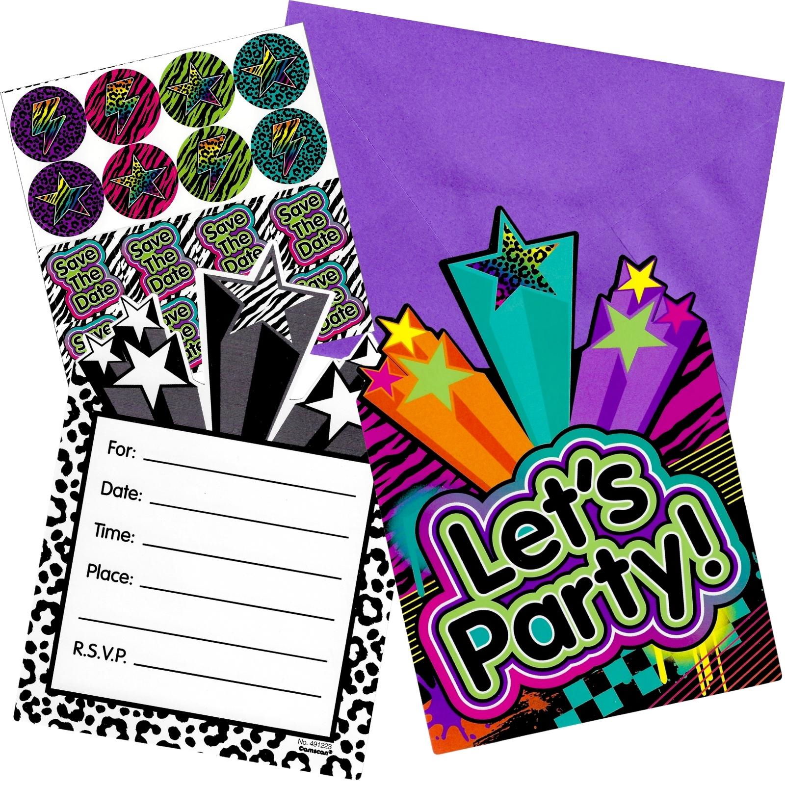 Totally 80's Party Invitation Set (Pack of 8)