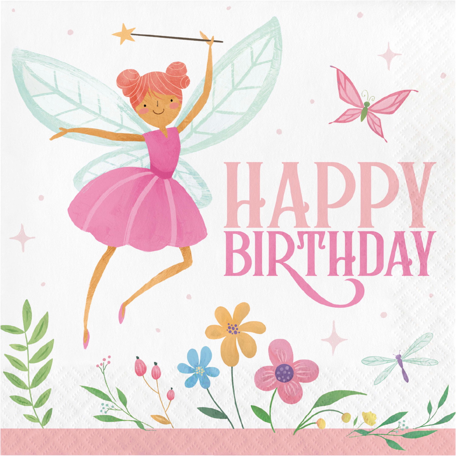 Fairy Forest Happy Birthday Large Paper Napkins / Serviettes (Pack of 16)