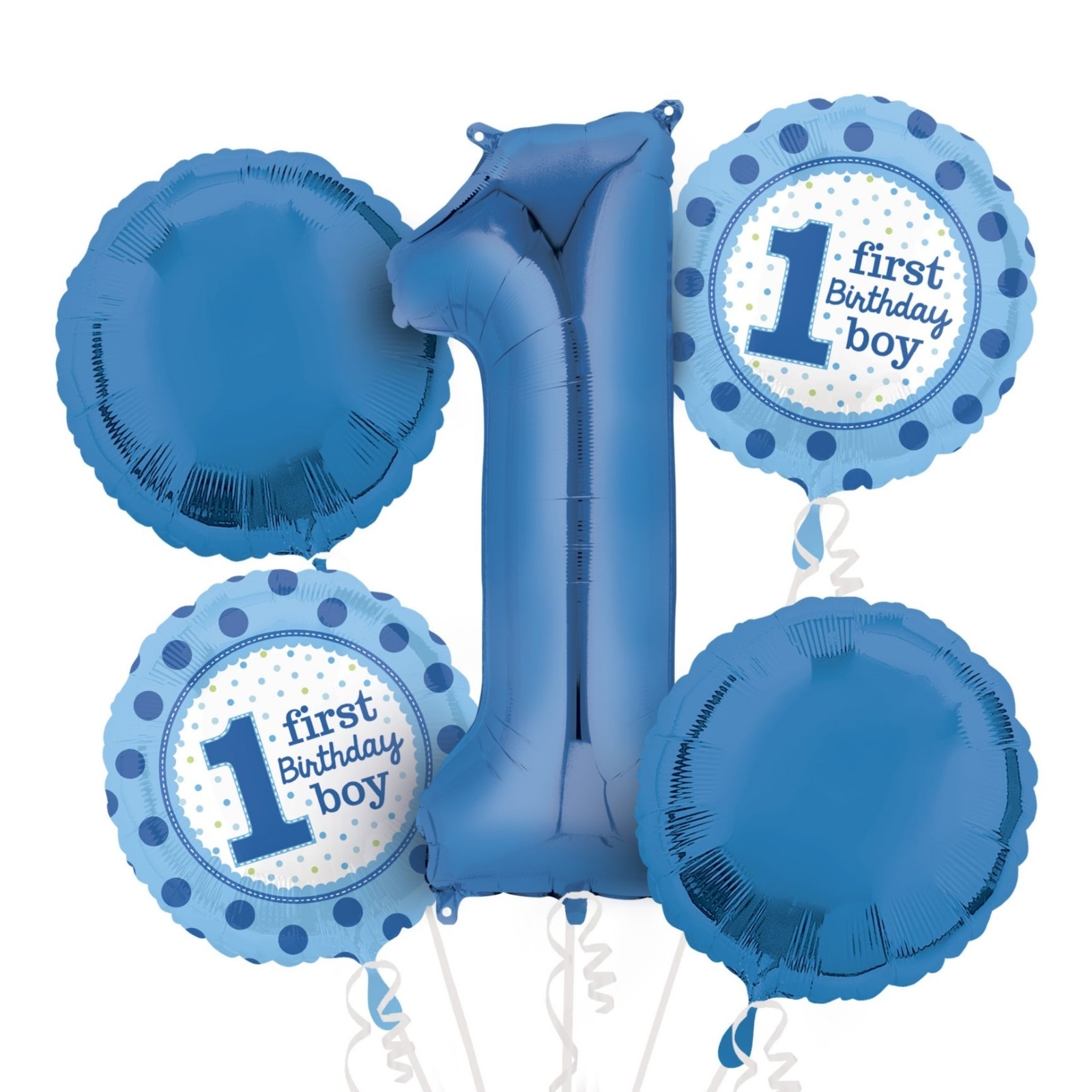 1st Birthday Boy Helium Balloon Bouquet