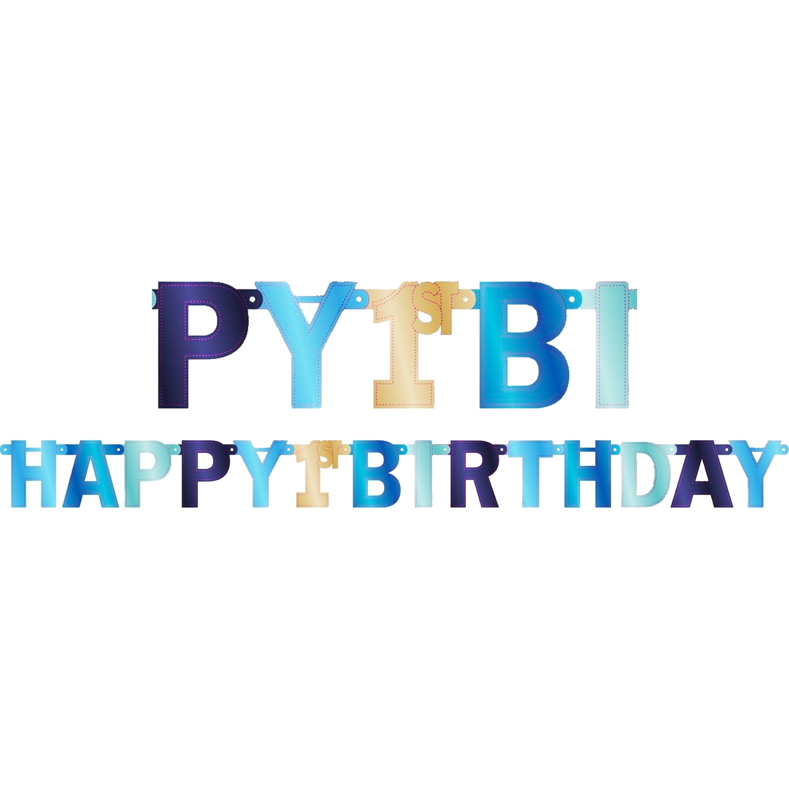 Boys Happy 1st Birthday Jointed Banner 2.95m