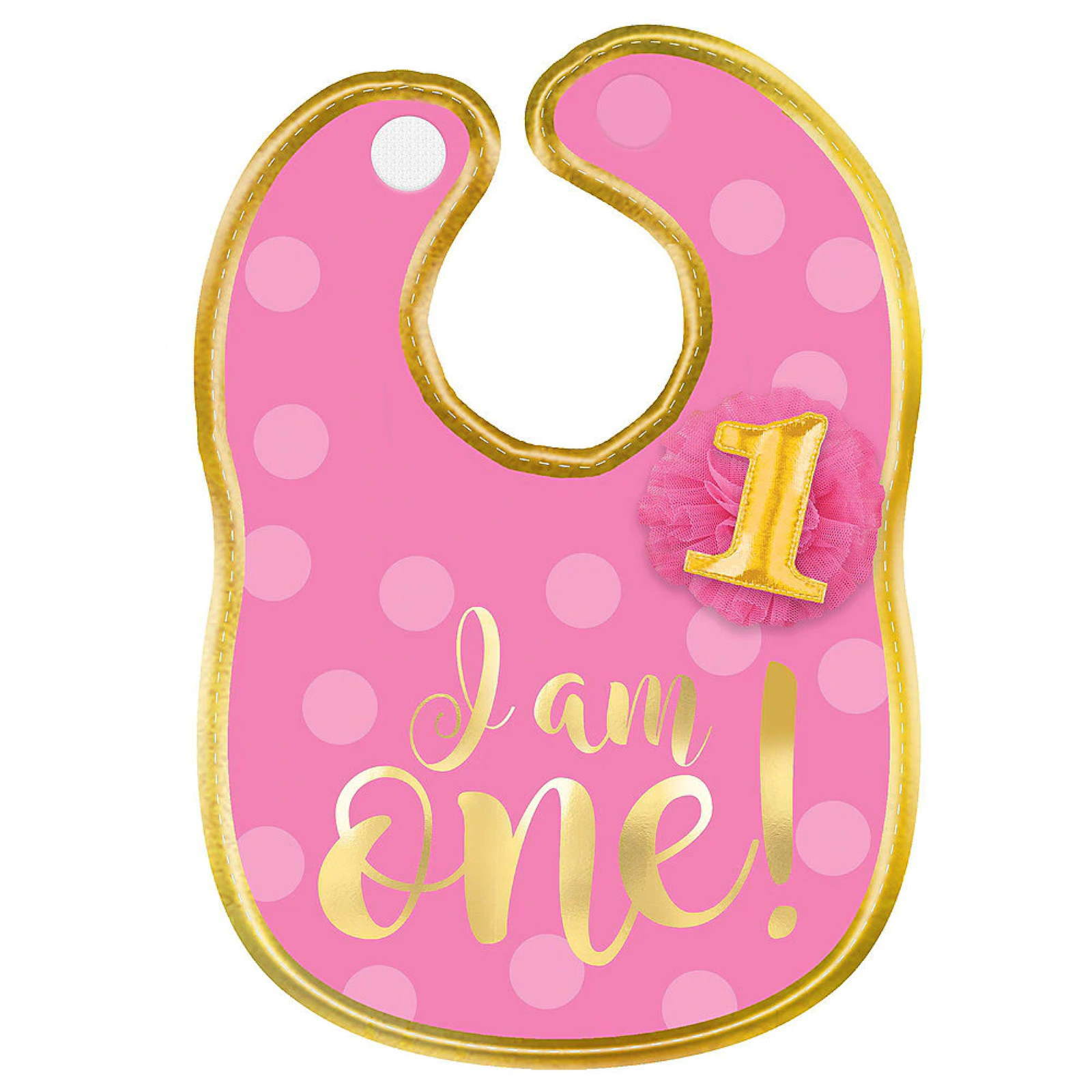 1st Birthday Girls Fabric Bib