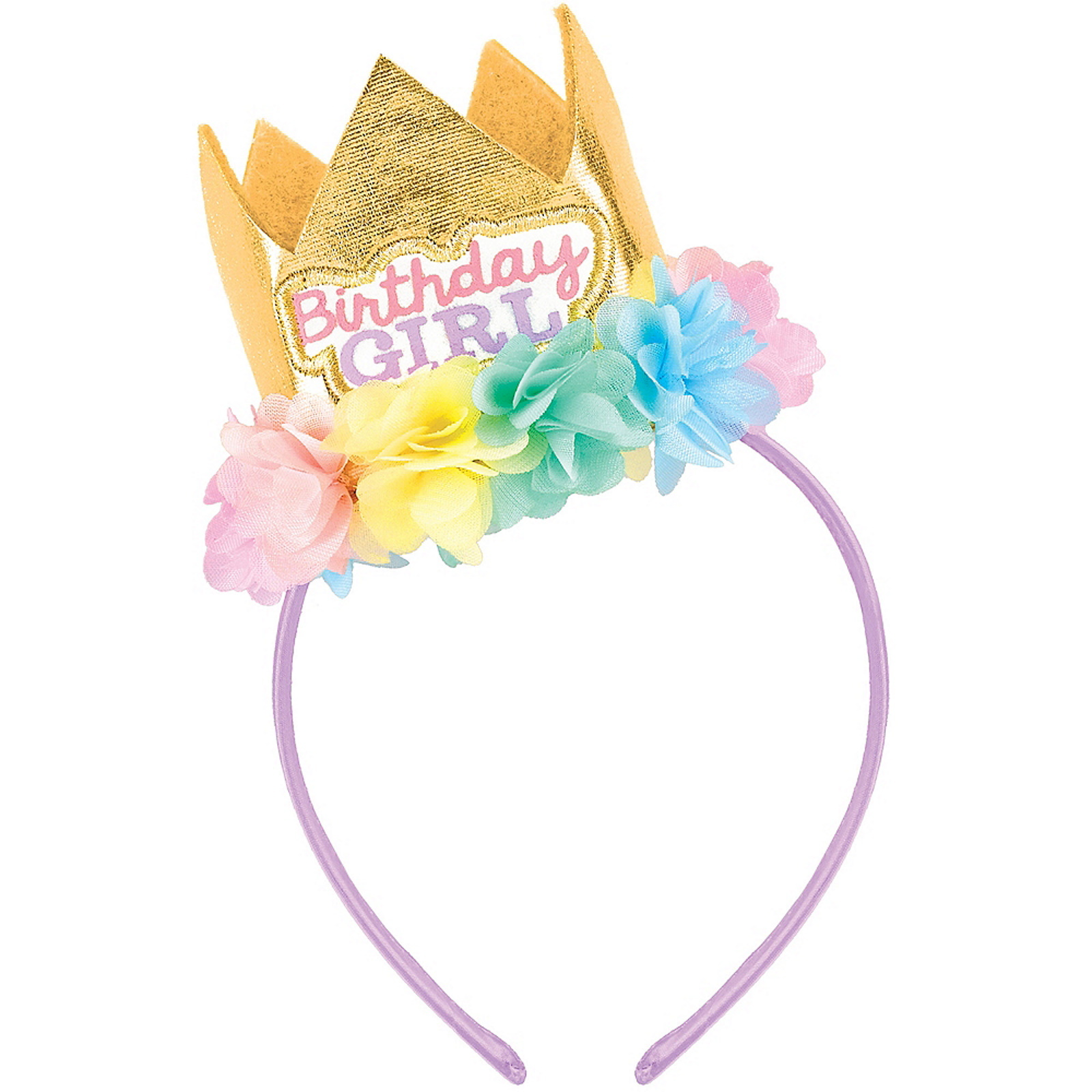 Birthday Girl Pastel Rainbow Crown Headband