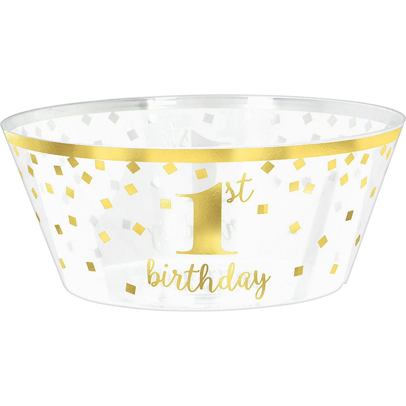 1st Birthday Clear Plastic Serving Bowl