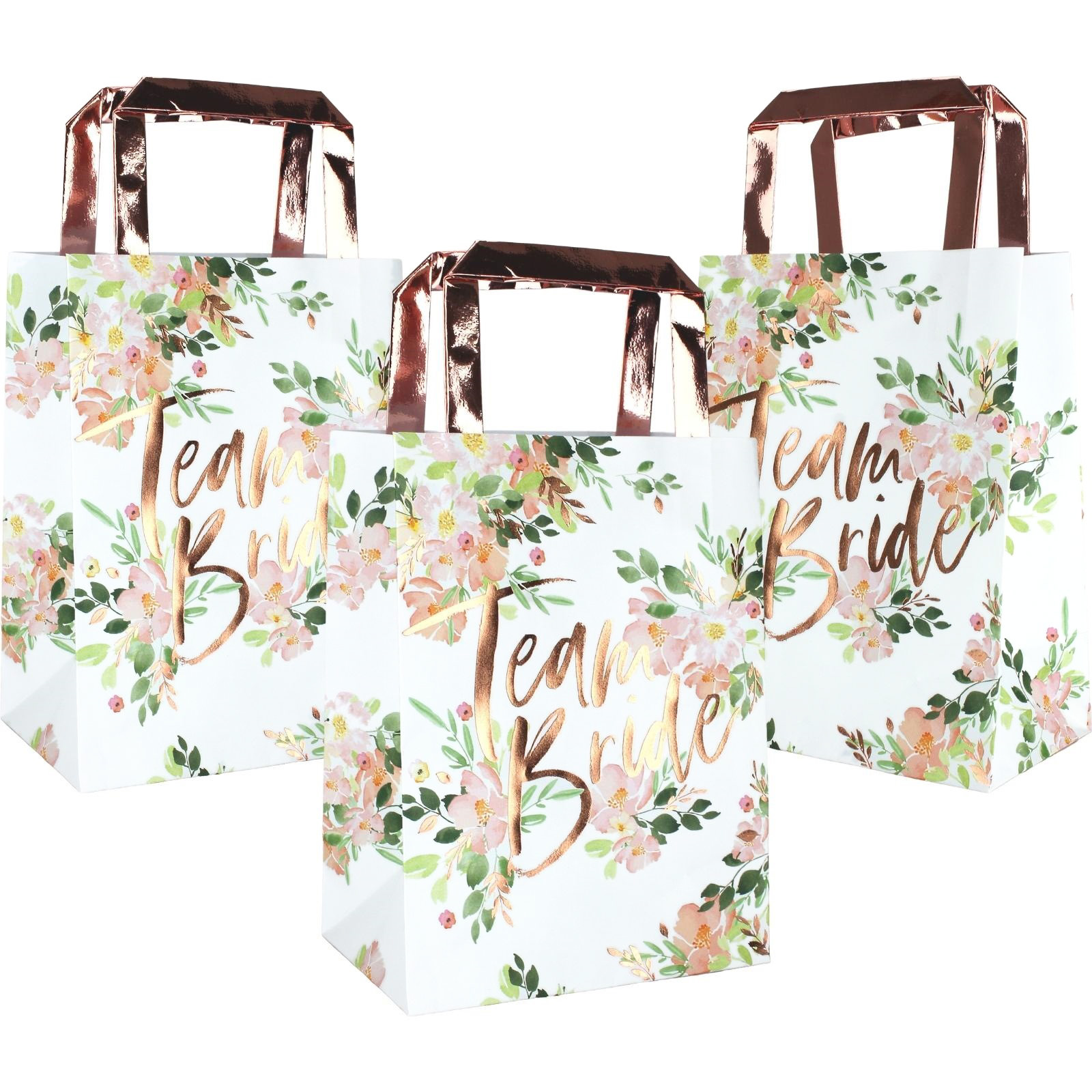 Ginger Ray Floral Hen Party Team Bride Paper Gift Bags (Pack of 5)