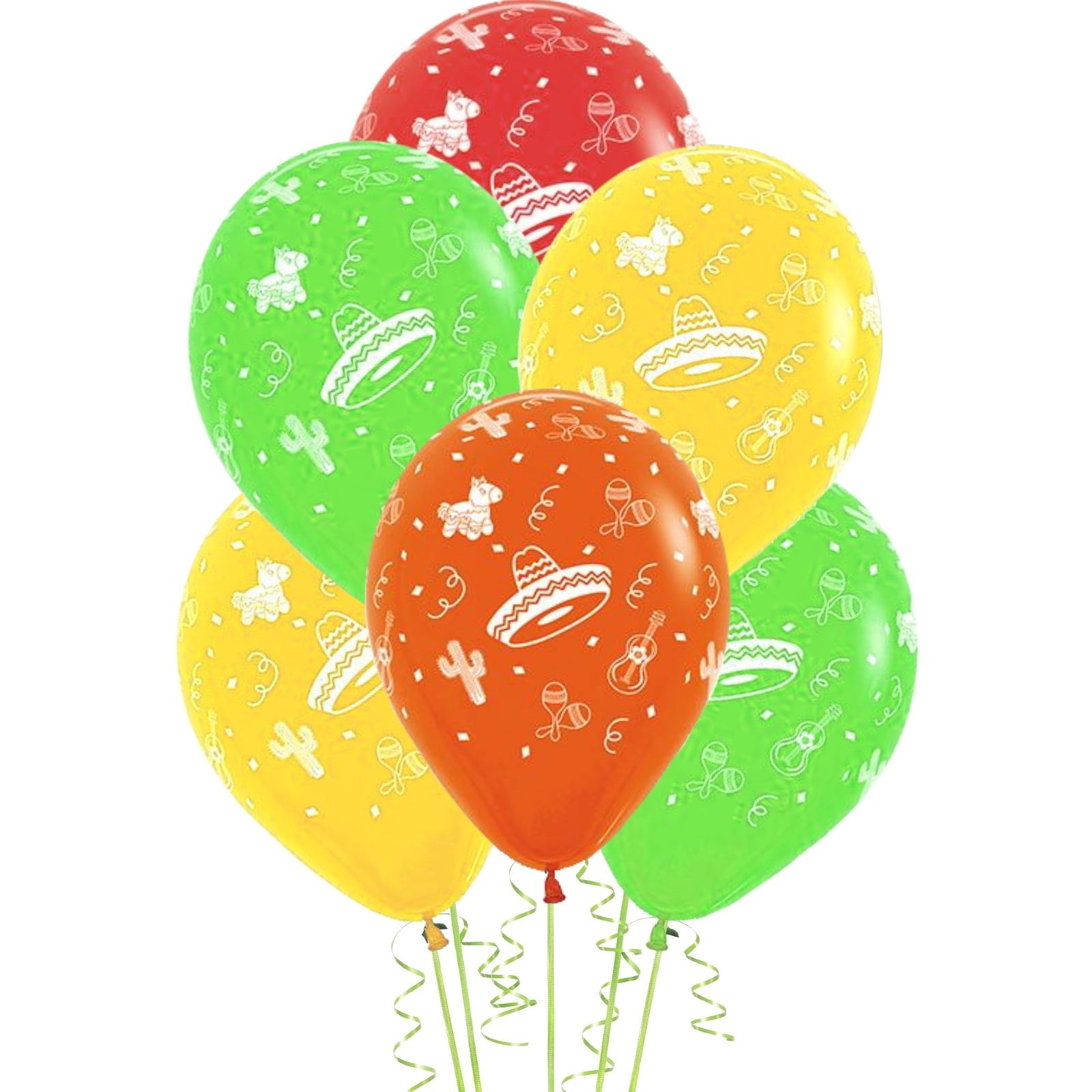 All Over Mexican Fiesta Balloons (Pack of 12)