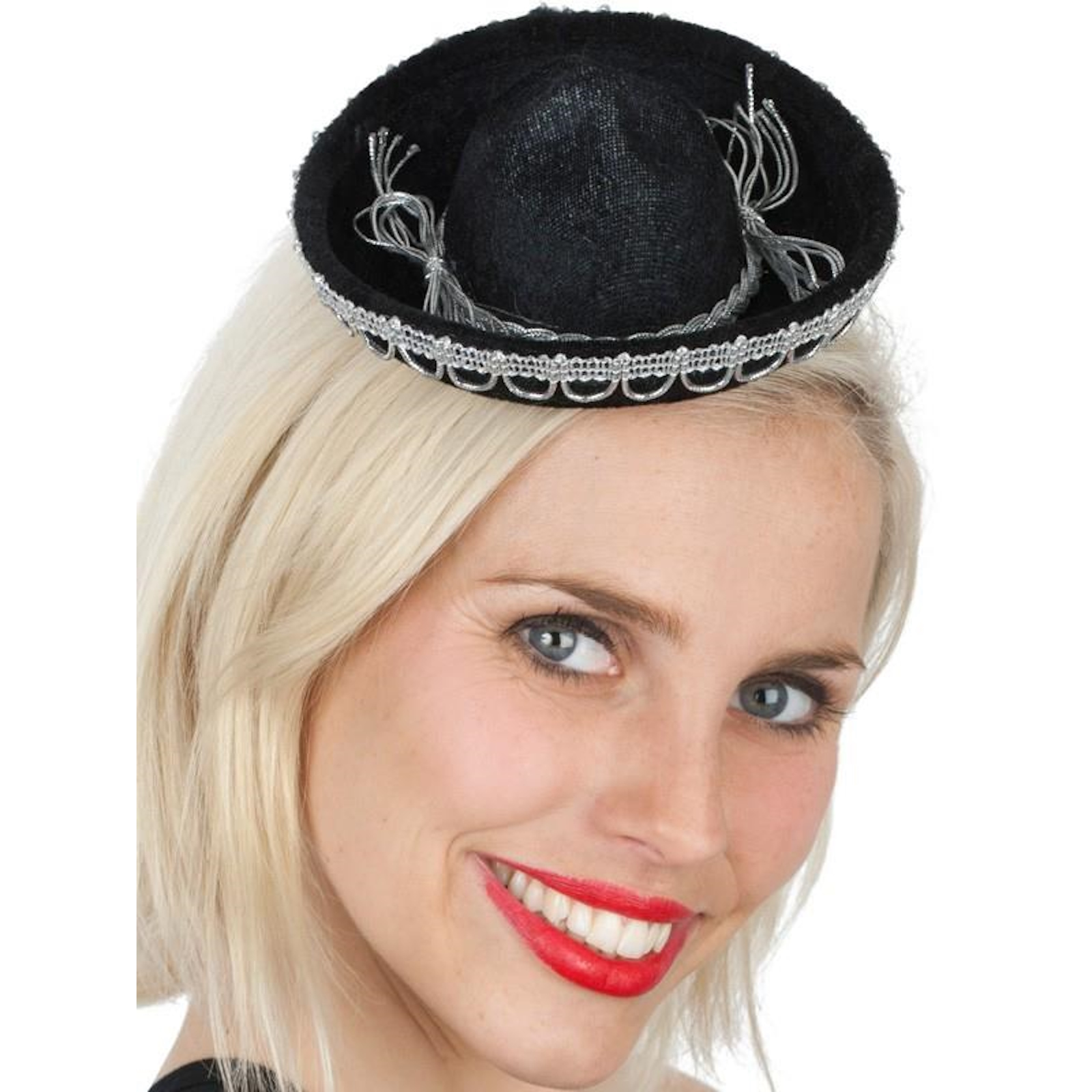 Mini Black Mexican Hat Headband Adult Costume Accessory