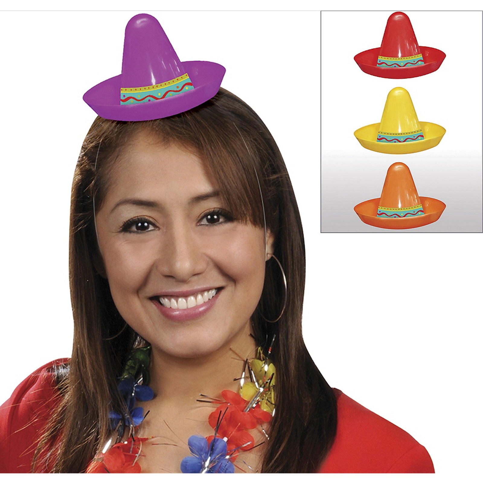 Mini Plastic Fiesta Sombreros (Pack of 8)