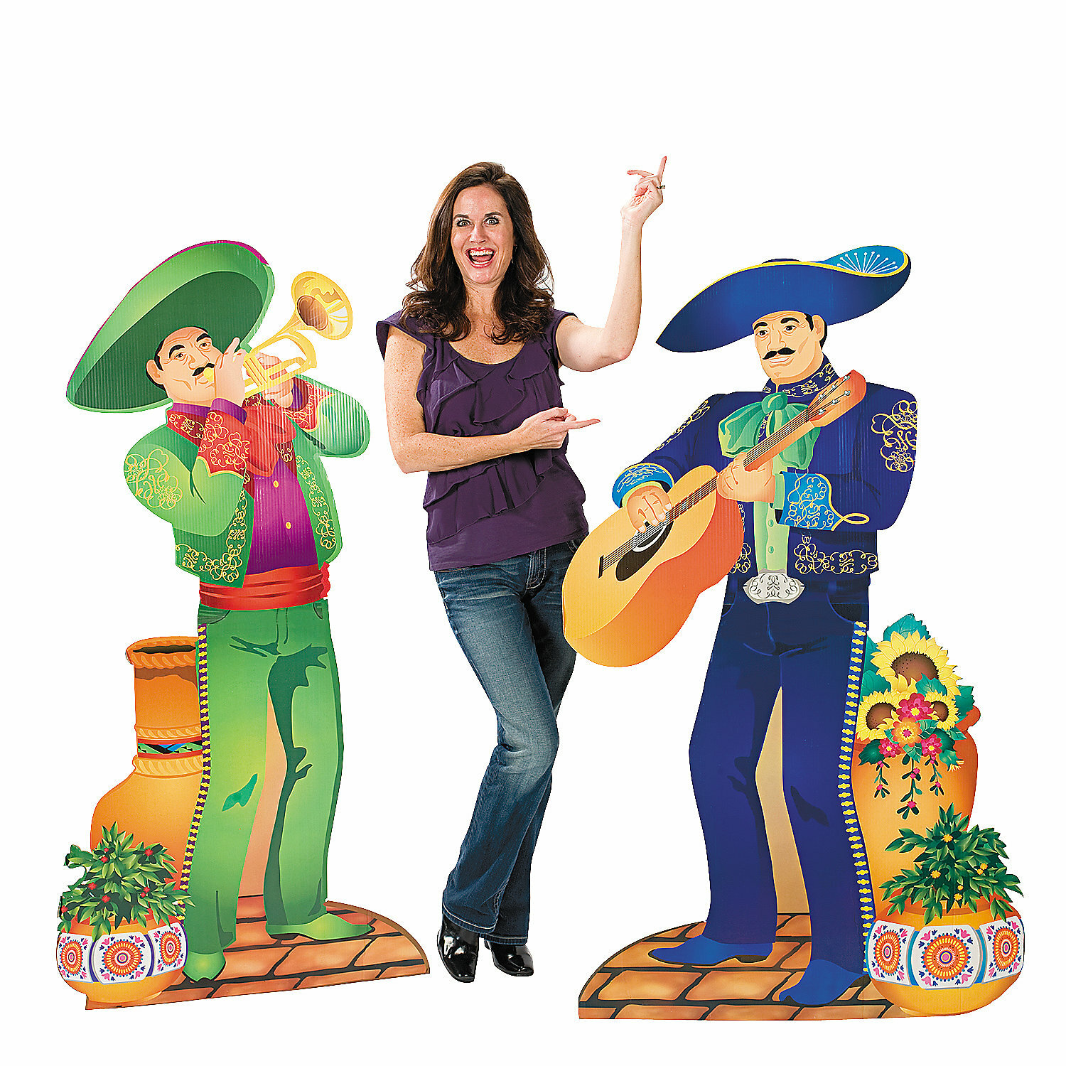 Fiesta Mariachi Men Stand Up Decorations *DAMAGED*