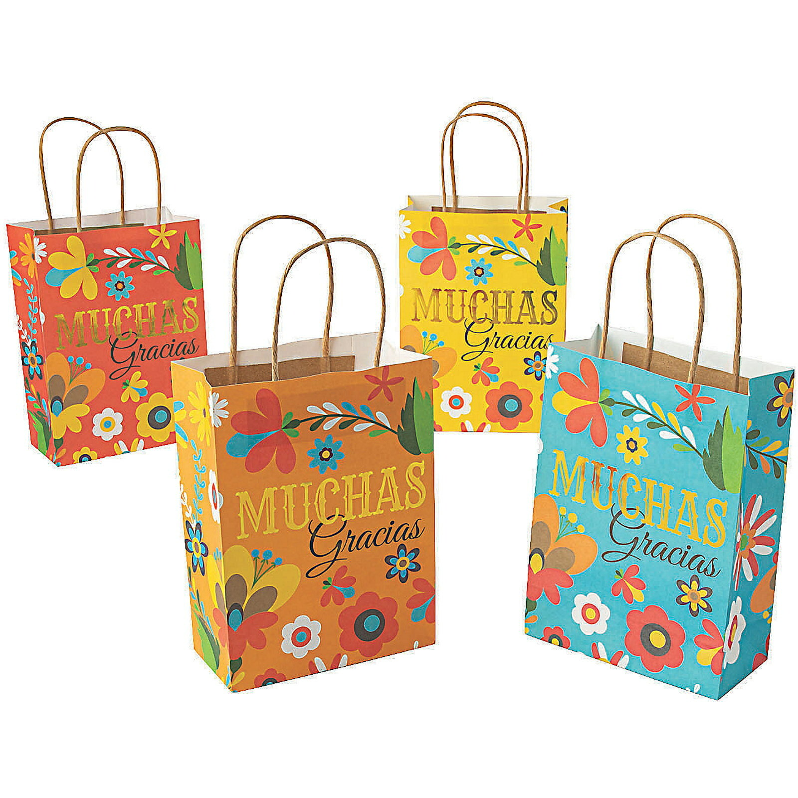 Fiesta Muchas Gracias Paper Favour Bags (Pack of 12)