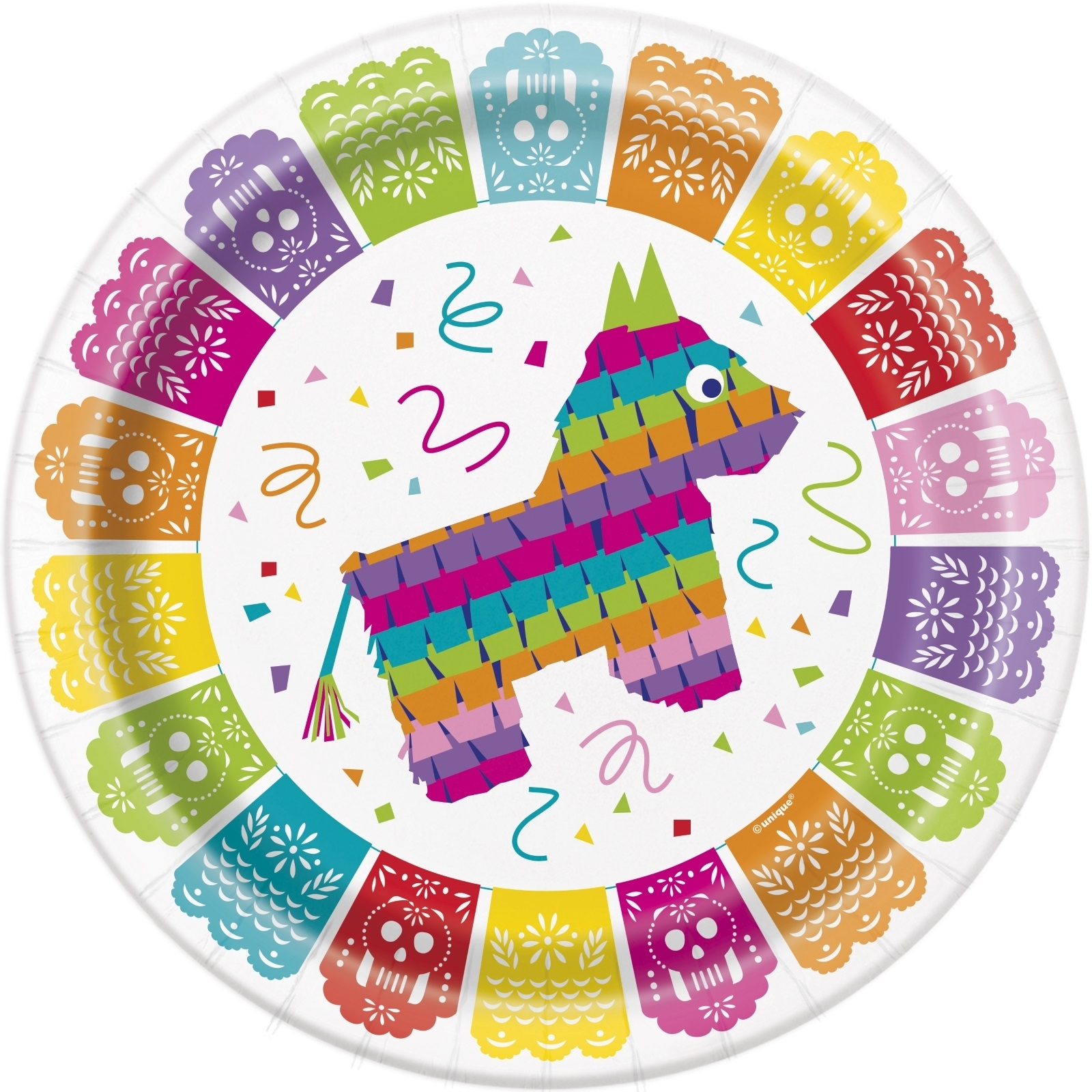 Mexican Fiesta Large Paper Plates (Pack of 8)