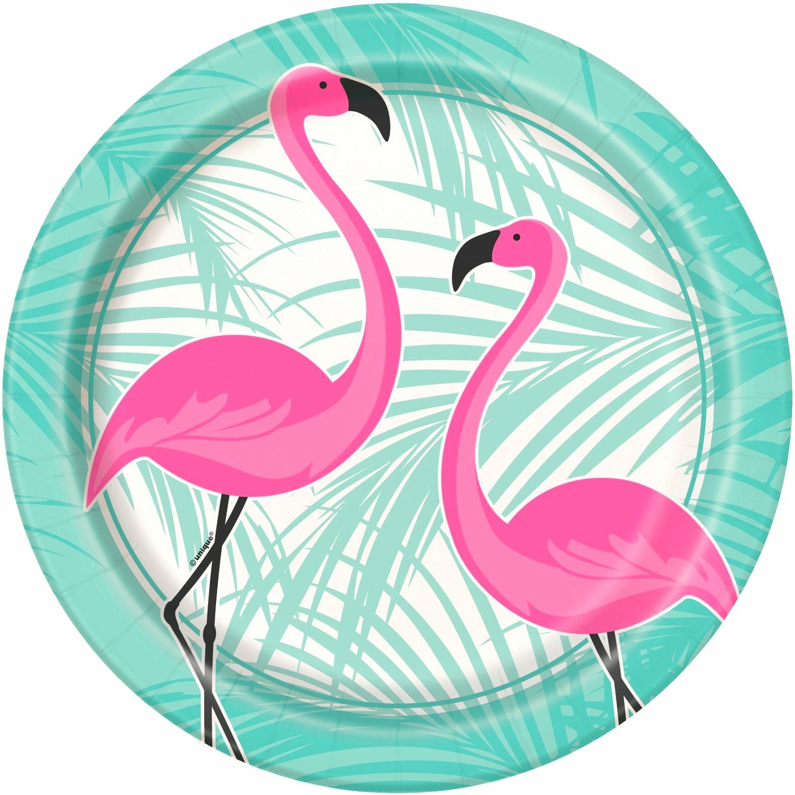 Pink Flamingo Large Paper Plates (Pack of 8)