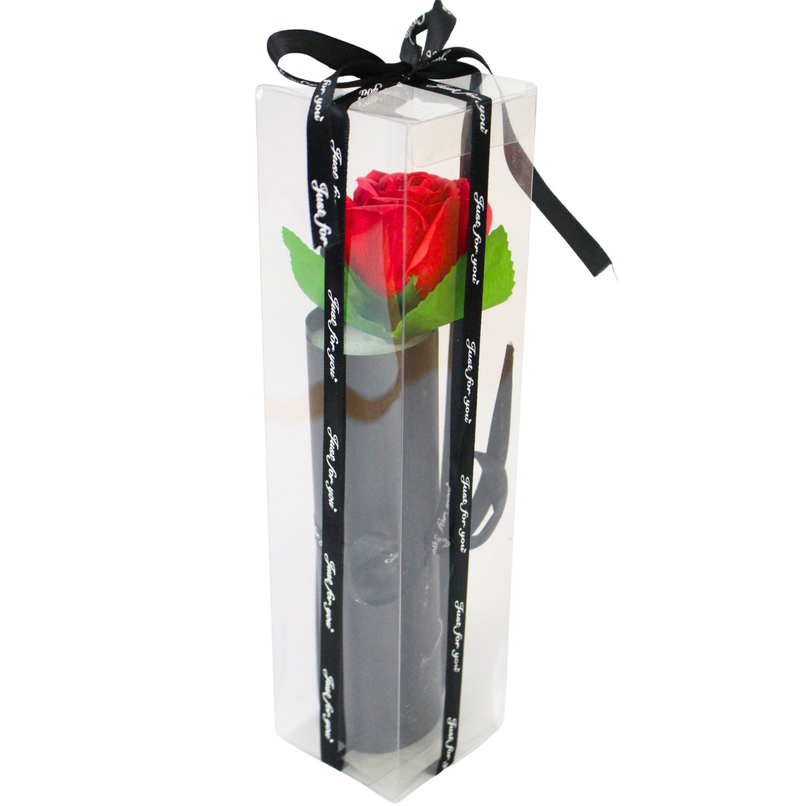 Artificial Short Stem Red Rose Gift (1 Stem)