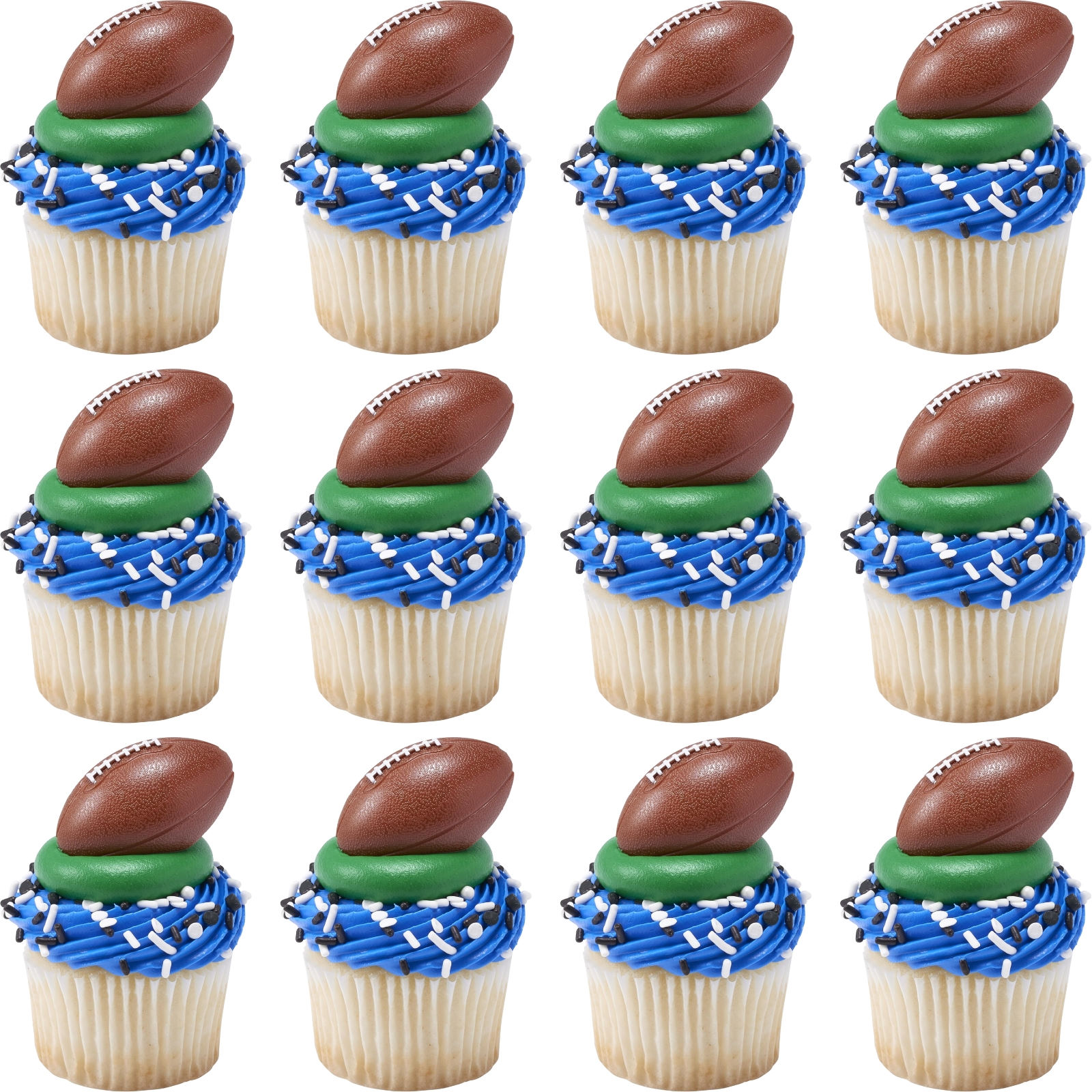 Football 3D Cupcake Rings (Pack of 12)