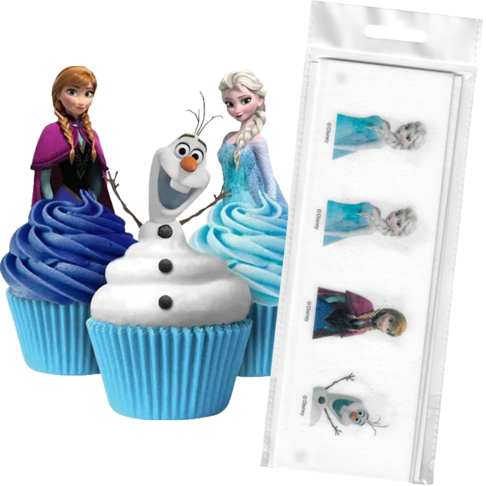 Frozen Edible Wafer Cupcake Toppers (Pack of 16)