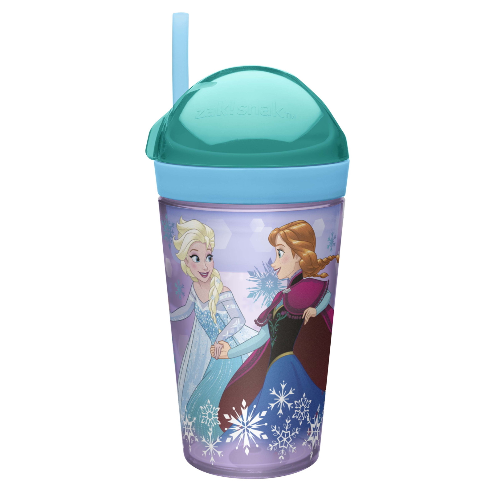Frozen Plastic 2 in 1 Snack Container and Drink Bottle