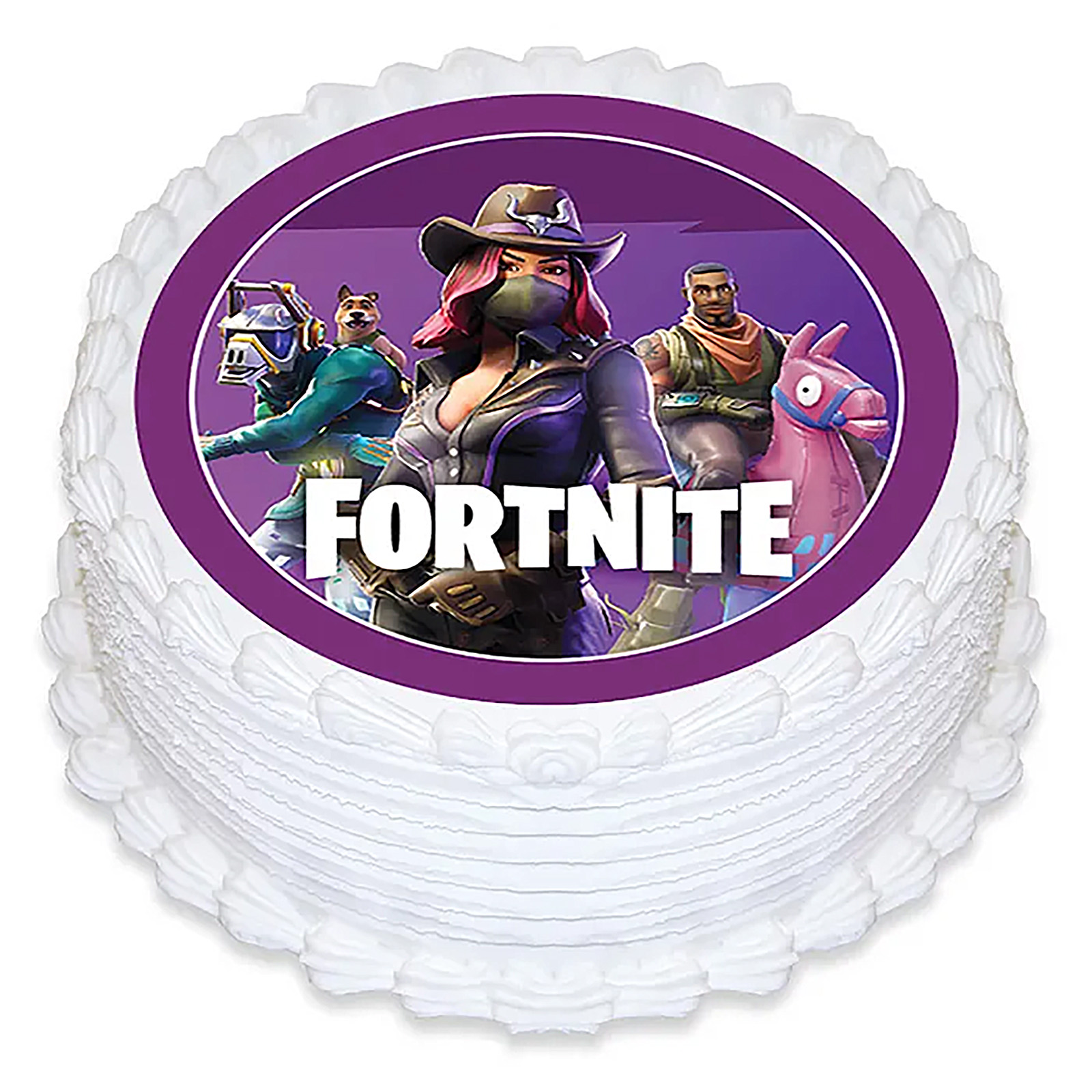 Fortnite Edible Icing Round Cake Decoration