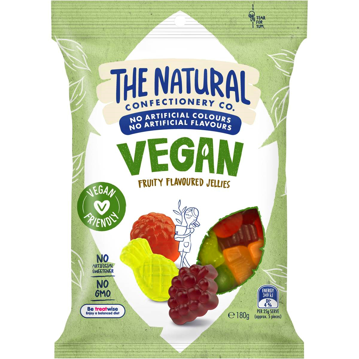 The Natural Confectionery Co. Vegan Fruity Jellies (180g)