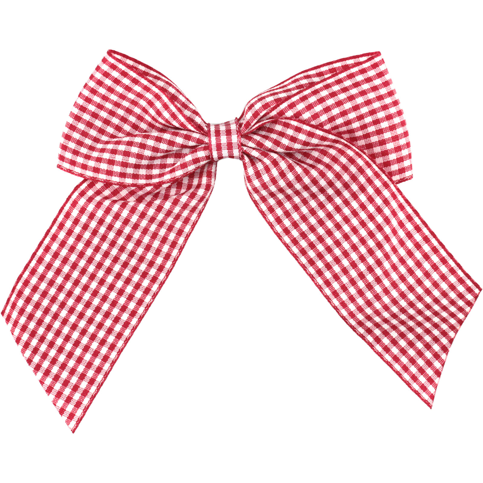 Red Gingham Checker Bow Hair Clip