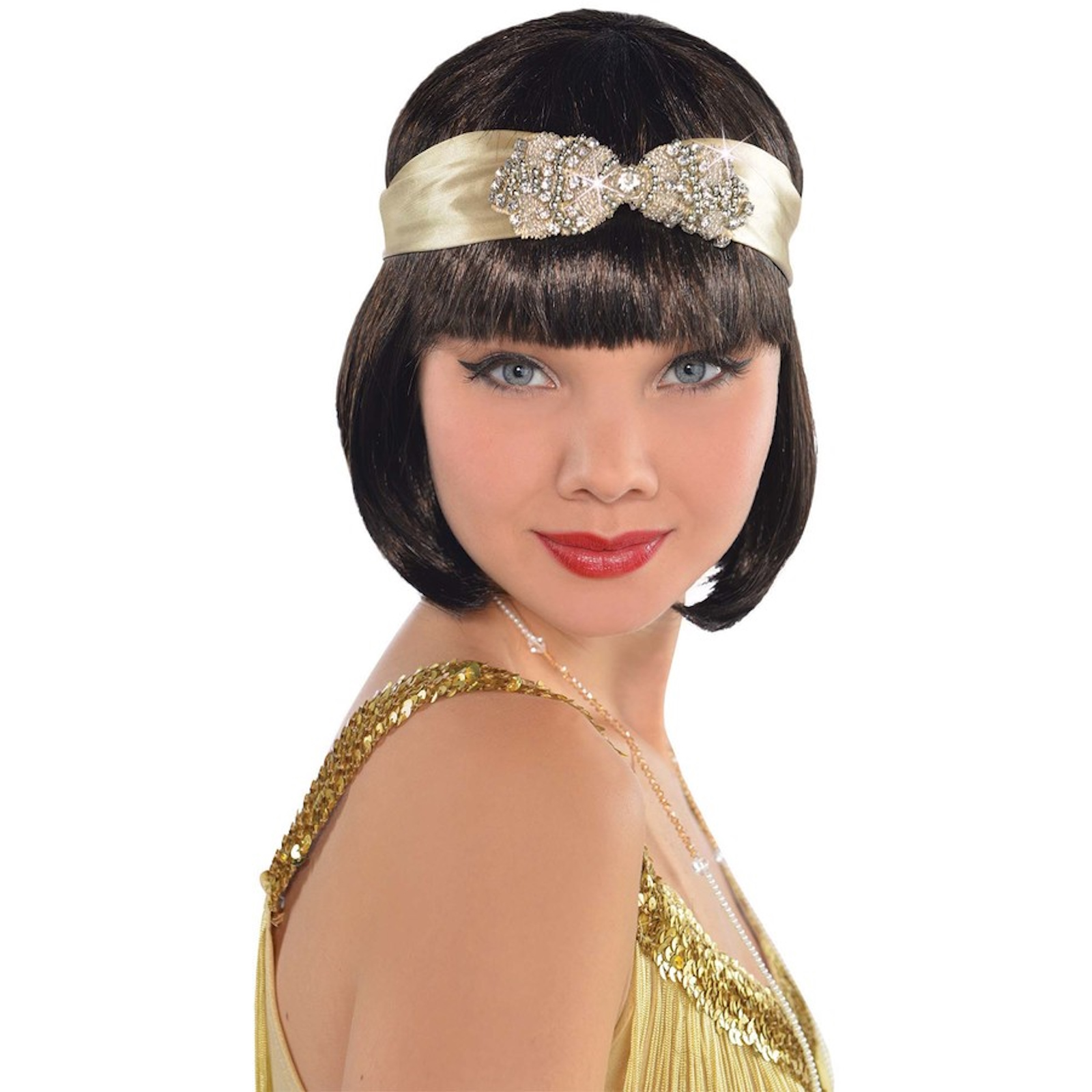 Roaring 20's Satin Fabric Jewels Flapper Headband