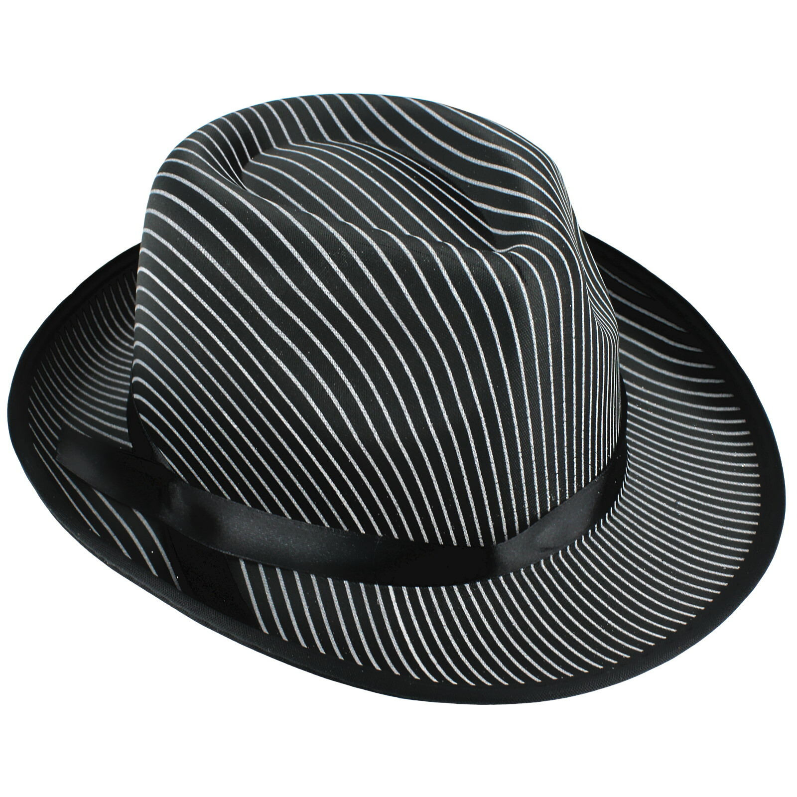 Pinstripe Gangster Fedora Hat Adult