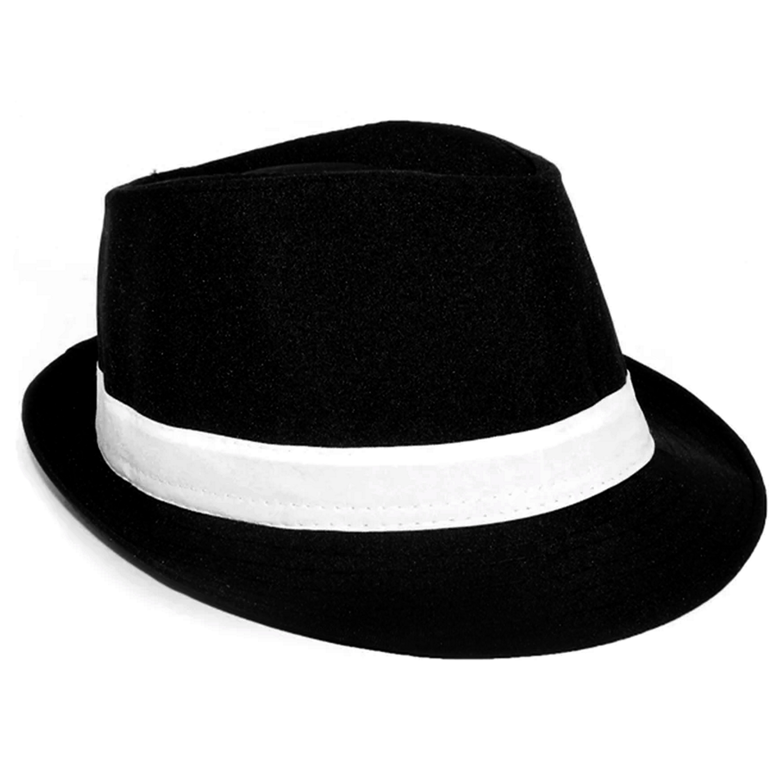 Adult Gangster Black & White Fedora Hat