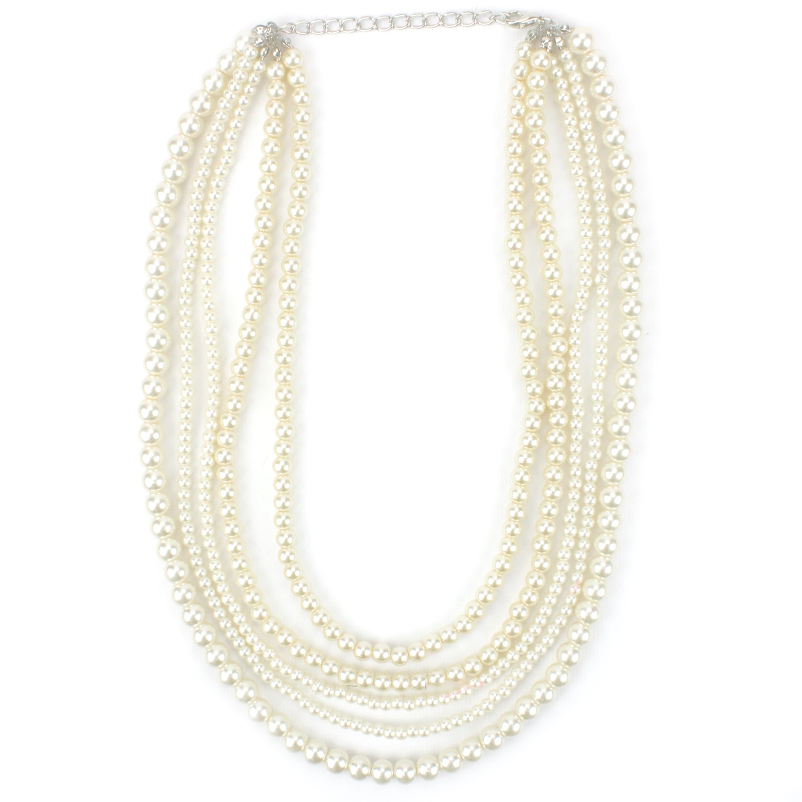 5 Strand Pearl Beaded Necklace