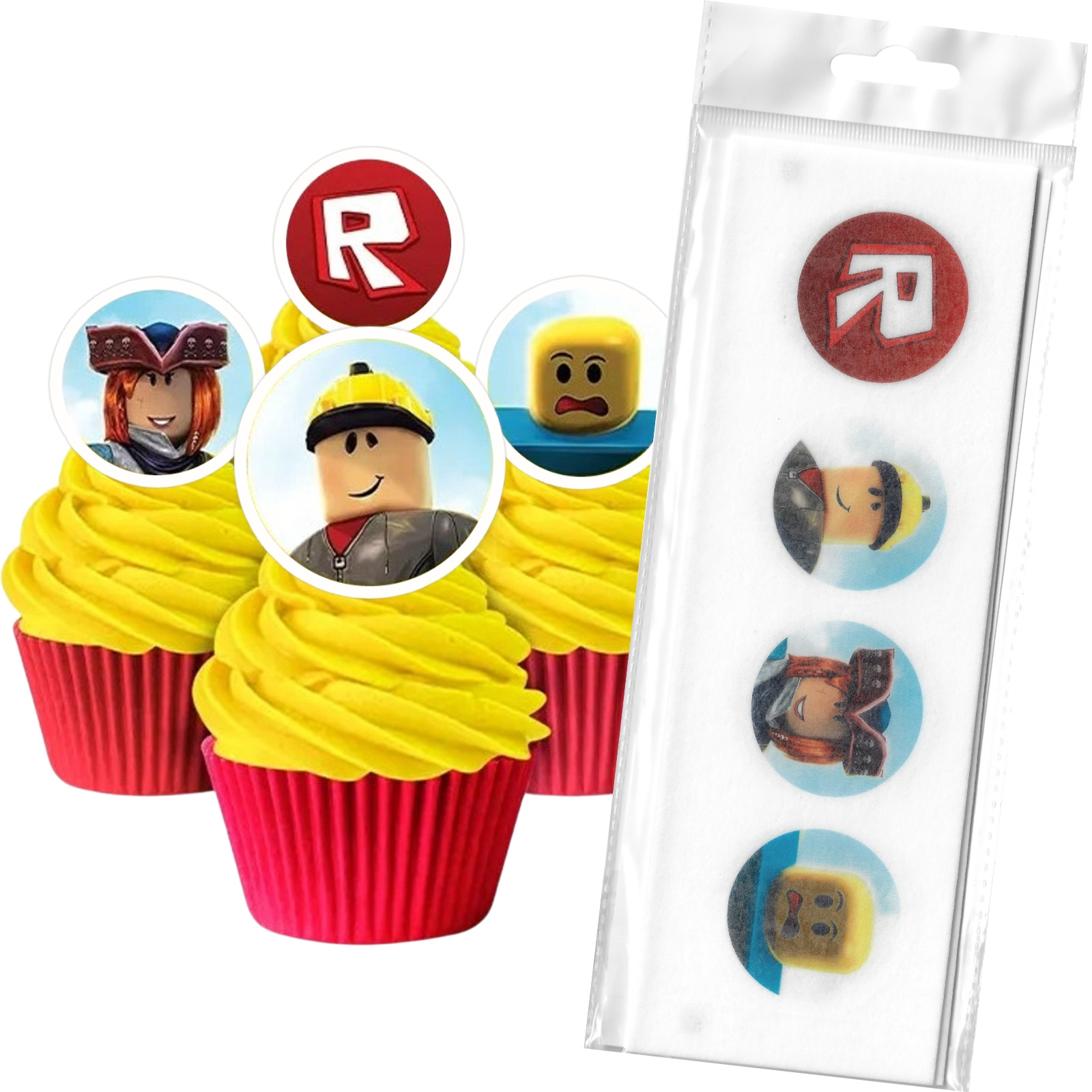 Roblox Edible Wafer Cupcake Toppers (Pack of 16)