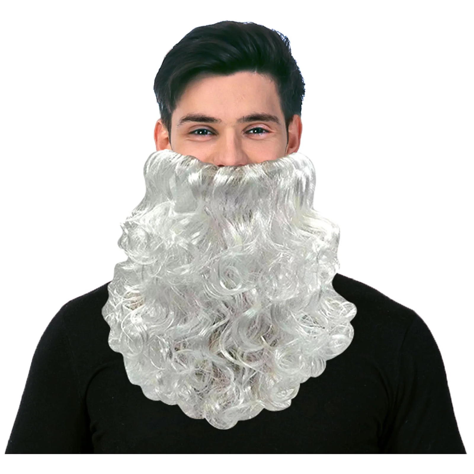Curly White Party Beard