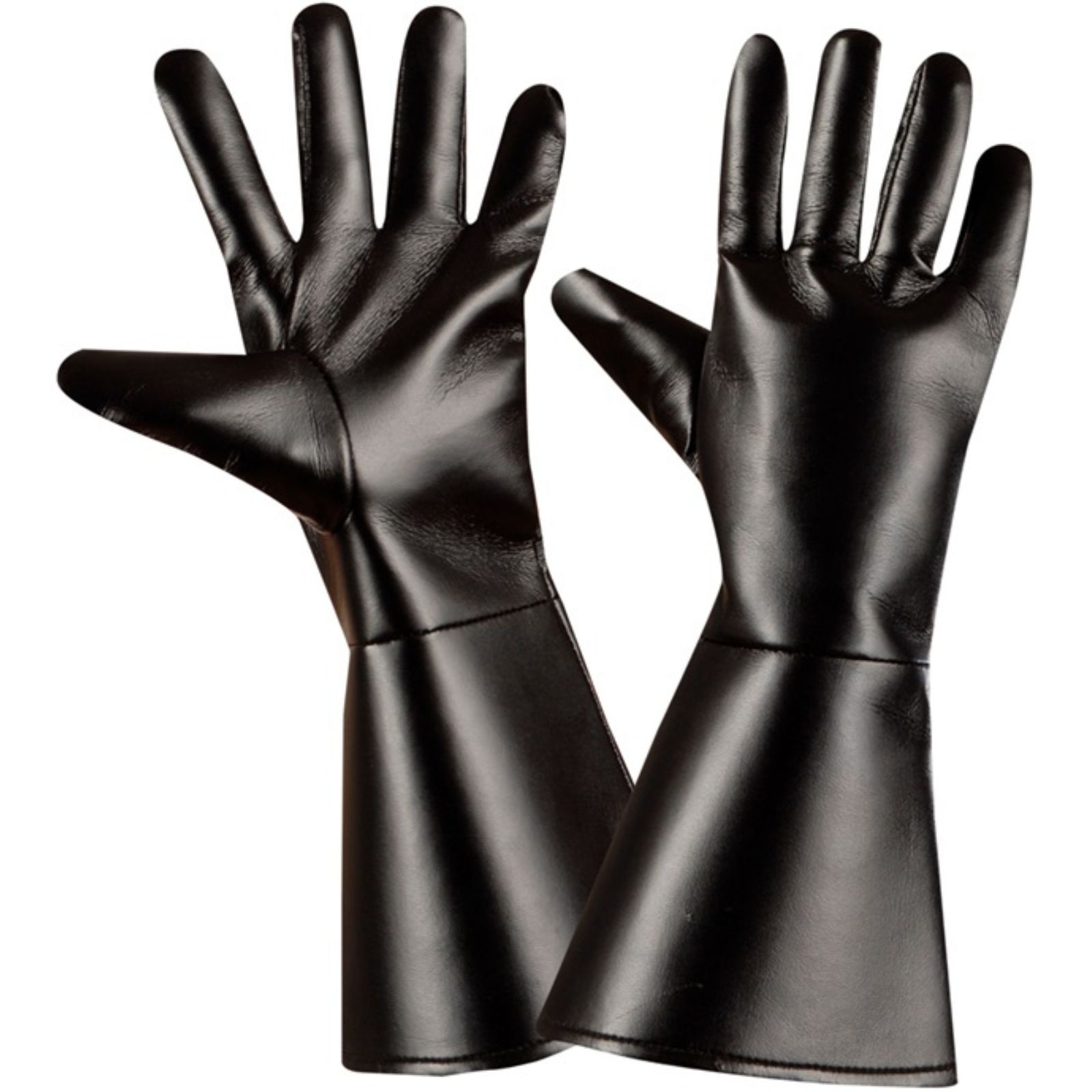 Adult Black Character Leather Look Gloves