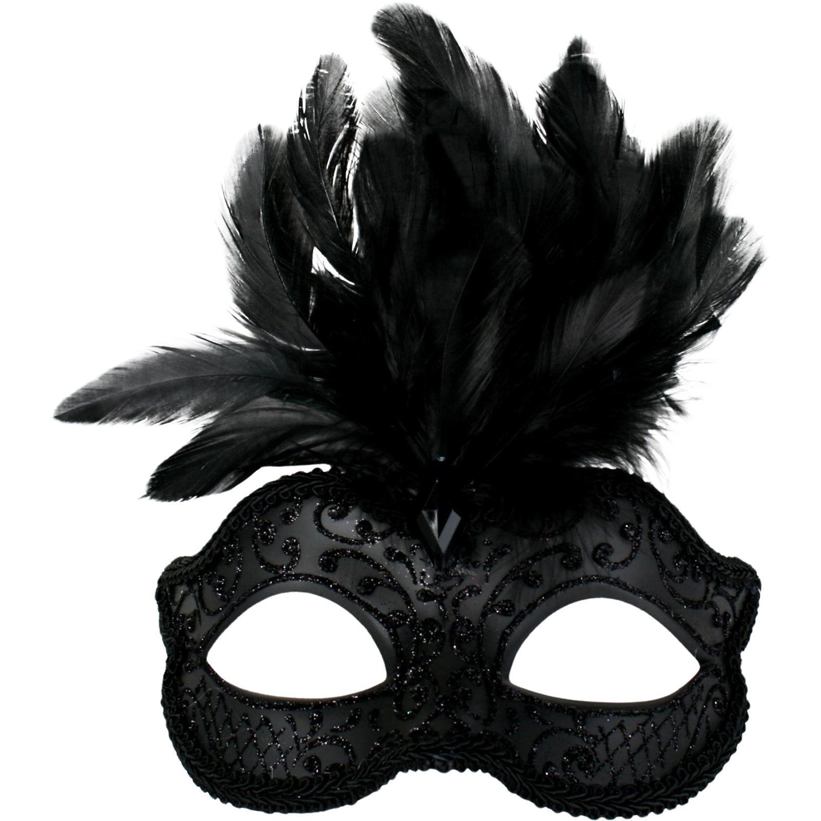 Adult Black Feather Masquerade Mask 