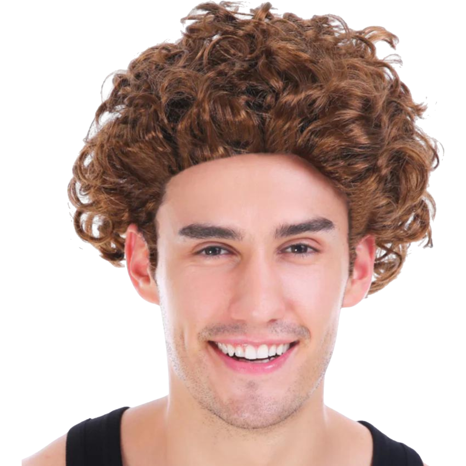 Men's Light Brown Curly Wig