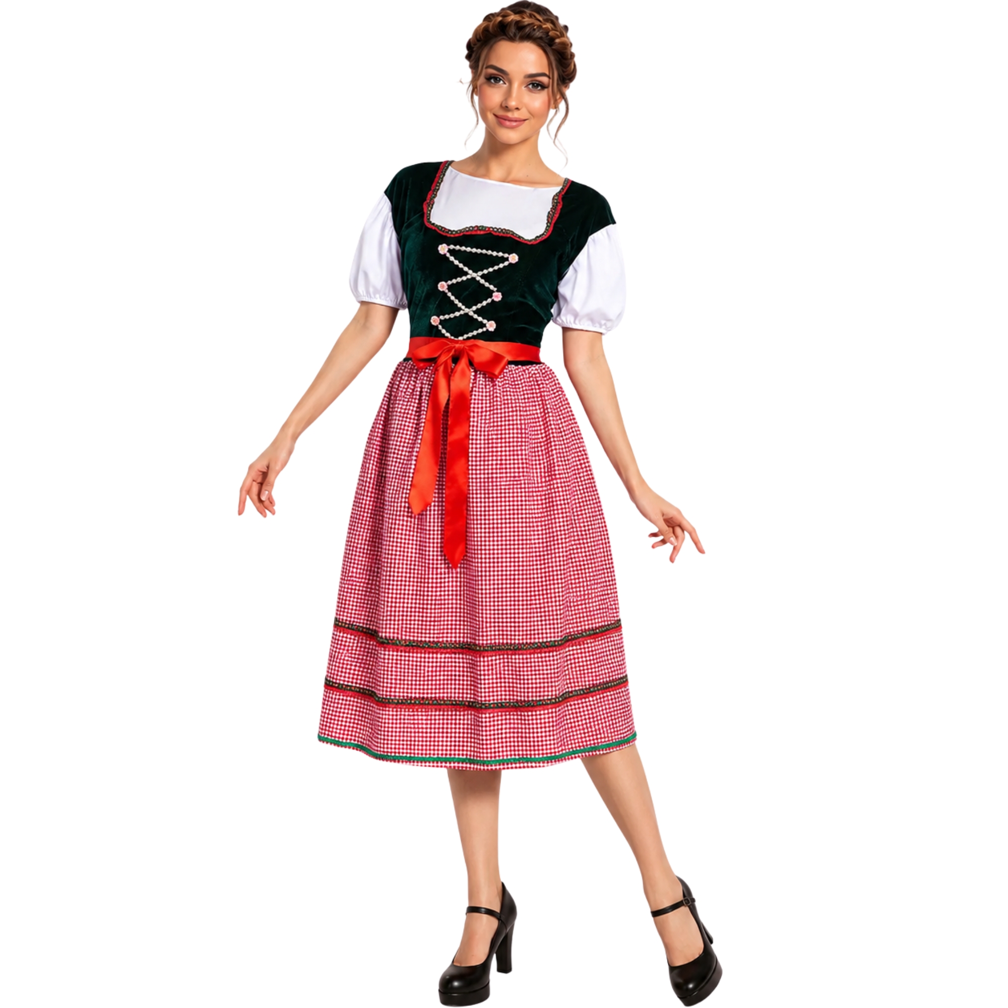 Adult Red Beer Maid Costume 